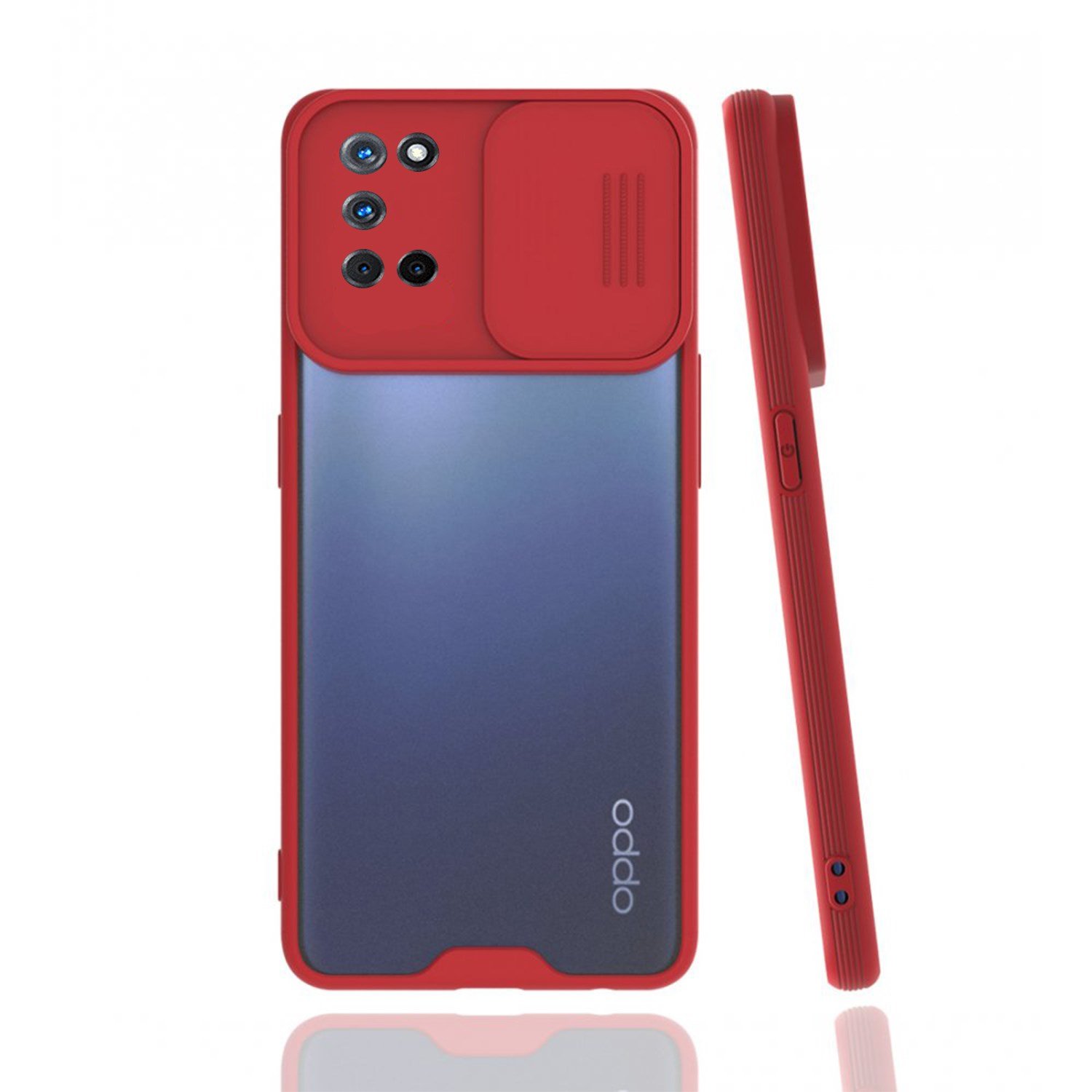 Nettech Oppo A92 Uyumlu Platin Kamera Kızaklı Arka Koruma Kılıf NT-86859
