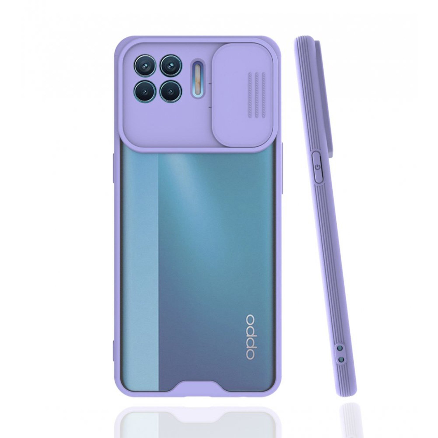 Nettech Oppo Reno 4 Lite Uyumlu Platin Kamera Kızaklı Arka Koruma Kılıf NT-86865