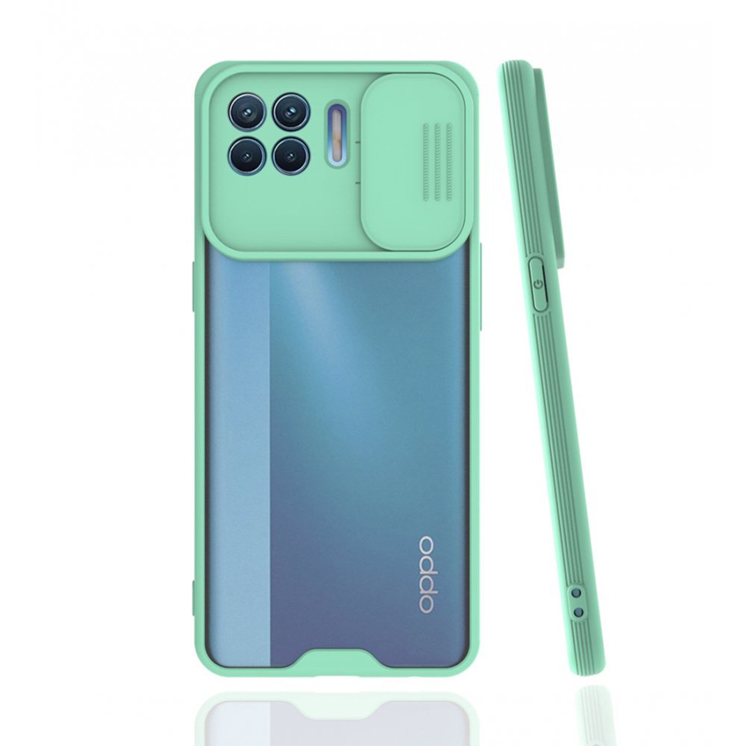 Nettech Oppo Reno 4 Lite Uyumlu Platin Kamera Kızaklı Arka Koruma Kılıf NT-86865