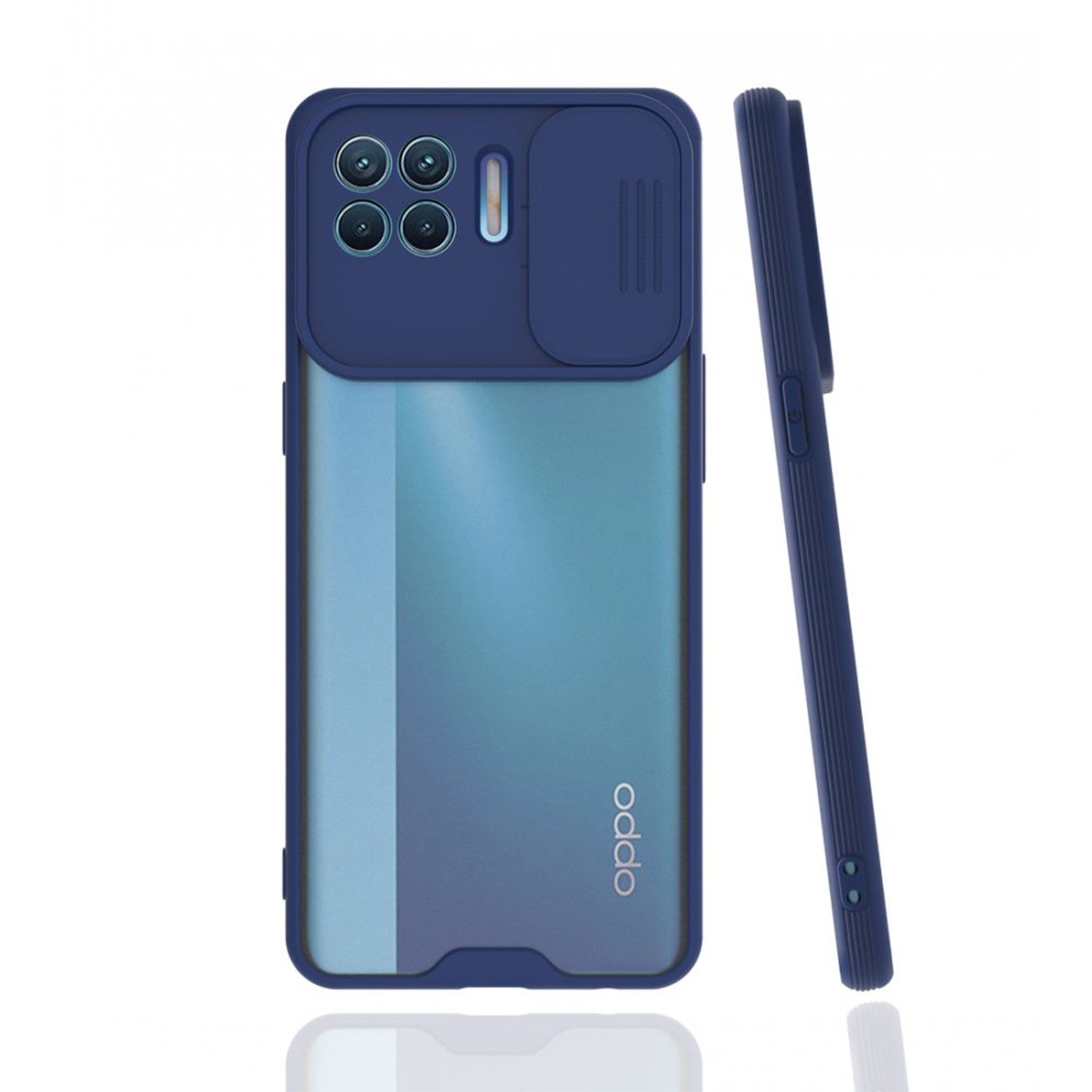 Nettech Oppo Reno 4 Lite Uyumlu Platin Kamera Kızaklı Arka Koruma Kılıf NT-86865