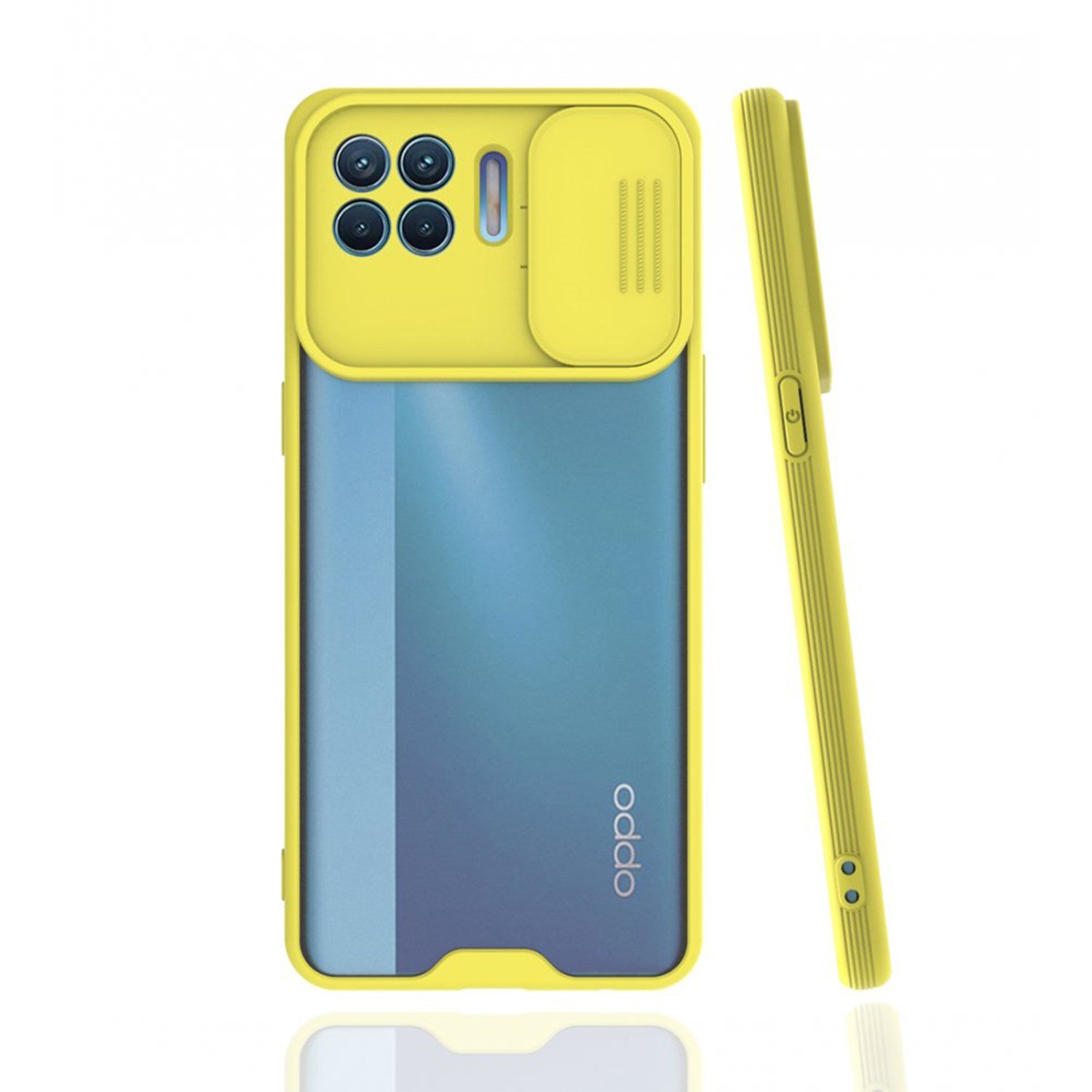 Nettech Oppo Reno 4 Lite Uyumlu Platin Kamera Kızaklı Arka Koruma Kılıf NT-86865