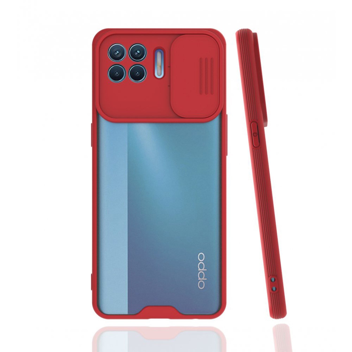 Nettech Oppo Reno 4 Lite Uyumlu Platin Kamera Kızaklı Arka Koruma Kılıf NT-86865