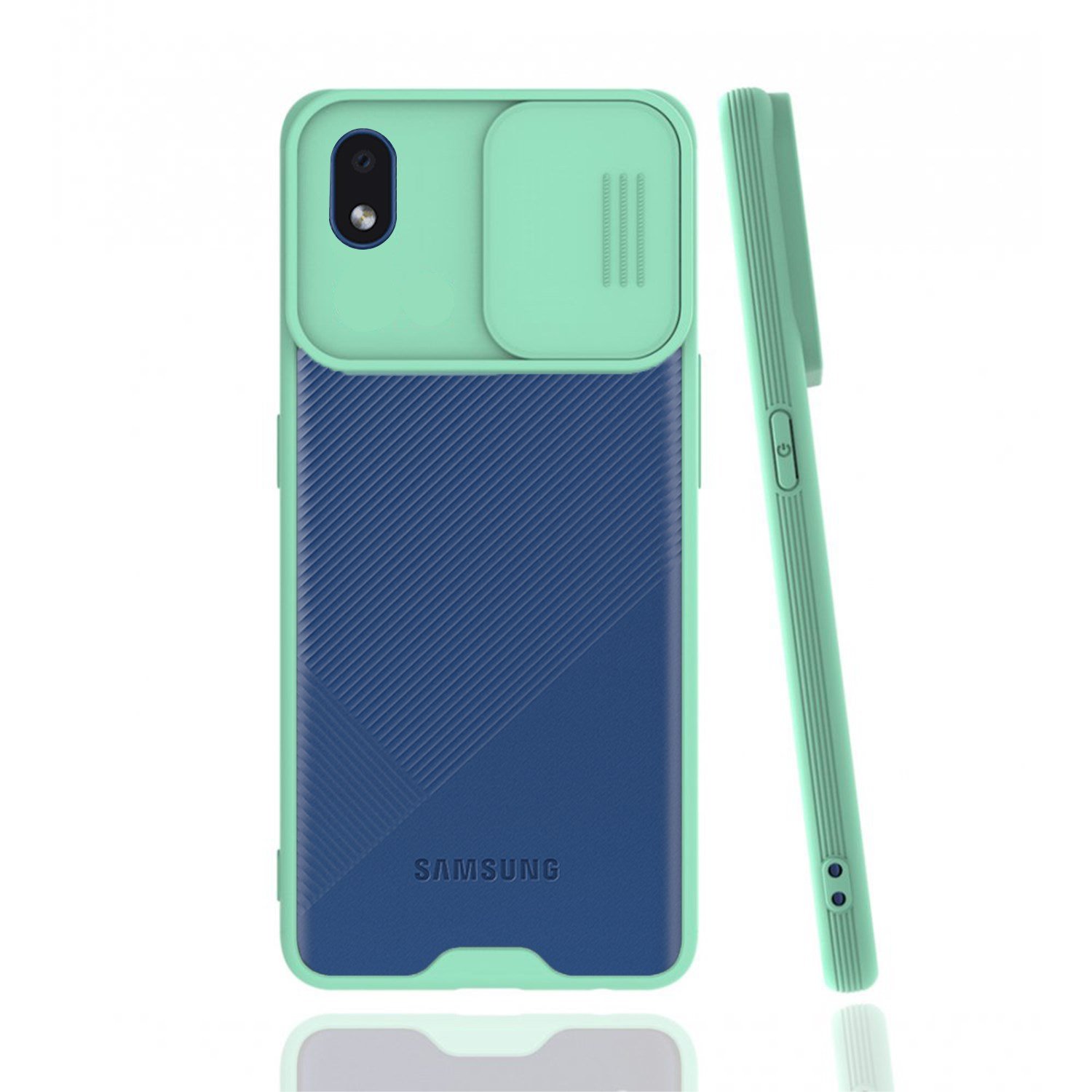 Nettech Samsung Galaxy A01 Core Uyumlu Platin Kamera Kızaklı Arka Koruma Kılıf NT-86765
