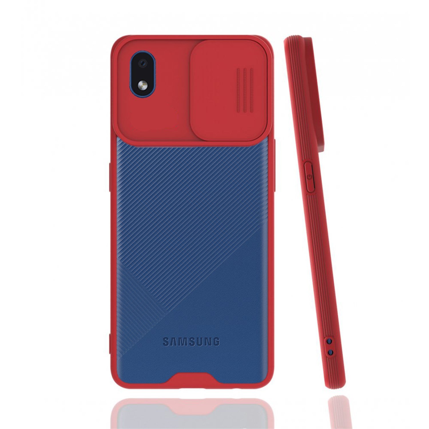 Nettech Samsung Galaxy A01 Core Uyumlu Platin Kamera Kızaklı Arka Koruma Kılıf NT-86765