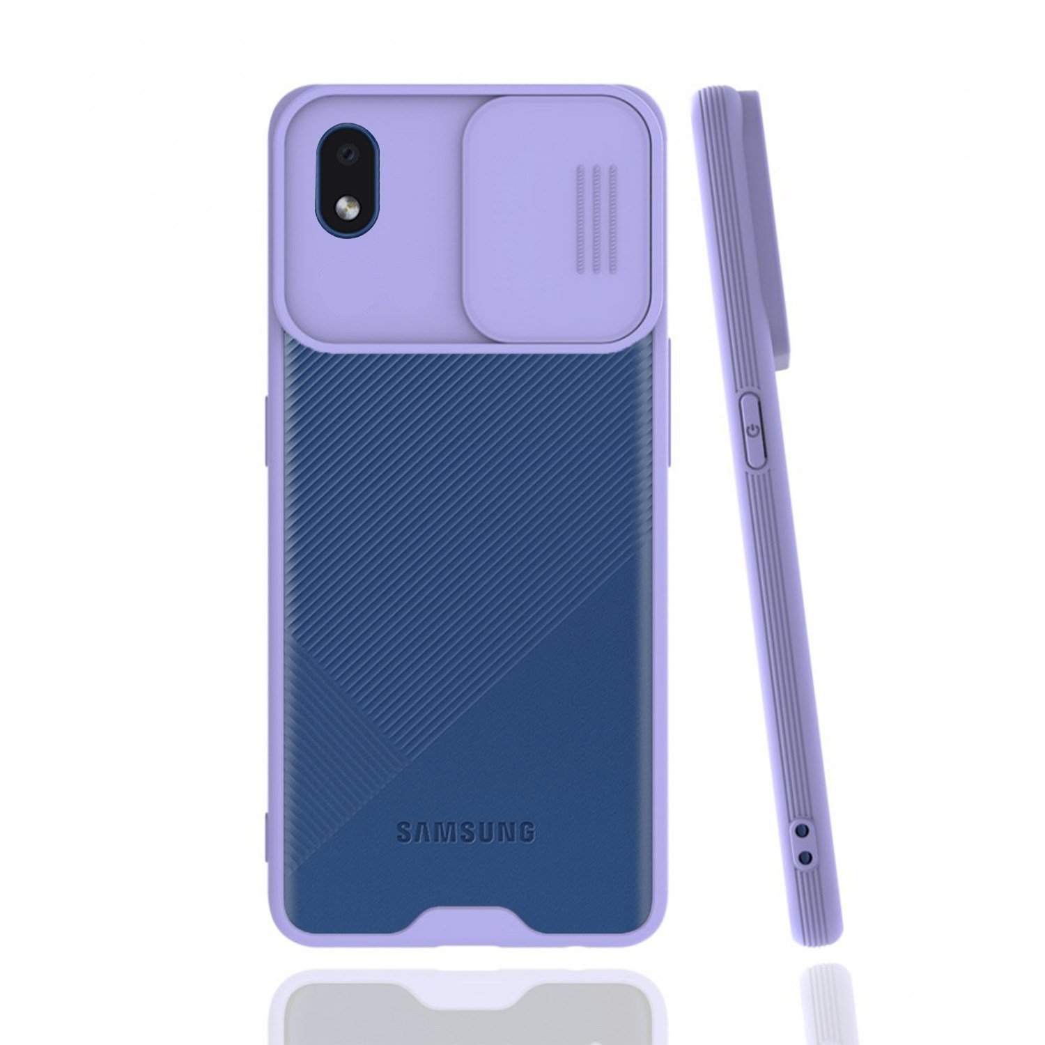 Nettech Samsung Galaxy A01 Core Uyumlu Platin Kamera Kızaklı Arka Koruma Kılıf NT-86765