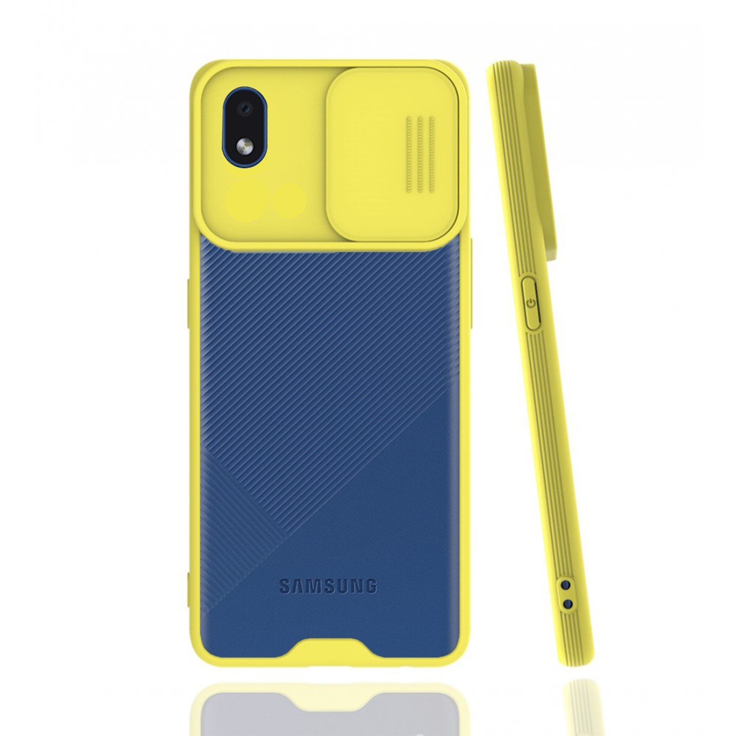 Nettech Samsung Galaxy A01 Core Uyumlu Platin Kamera Kızaklı Arka Koruma Kılıf NT-86765