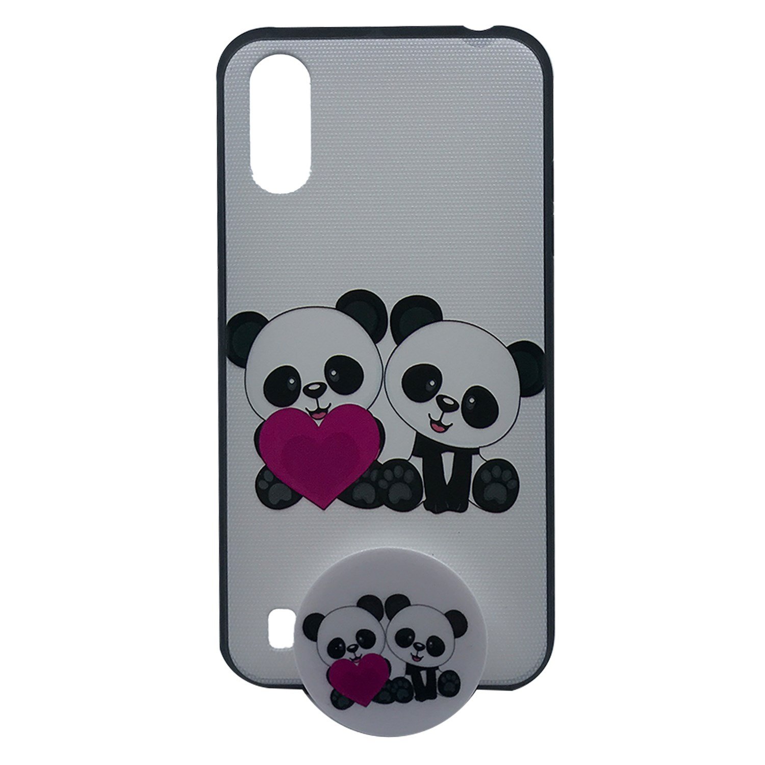 Nettech Samsung Galaxy A01 Uyumlu Desenli Popsocket Seri Arka Koruma Kılıf NT-79702