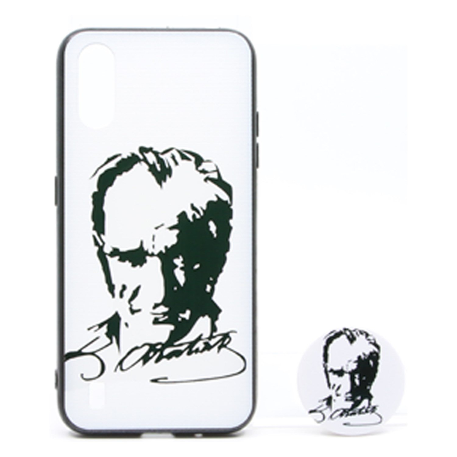 Nettech Samsung Galaxy A01 Uyumlu Desenli Popsocket Seri Arka Koruma Kılıf NT-79702