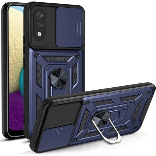 Nettech Samsung Galaxy A02 Uyumlu Kızaklı Panzer Seri Arka Koruma Kılıf NT-85969