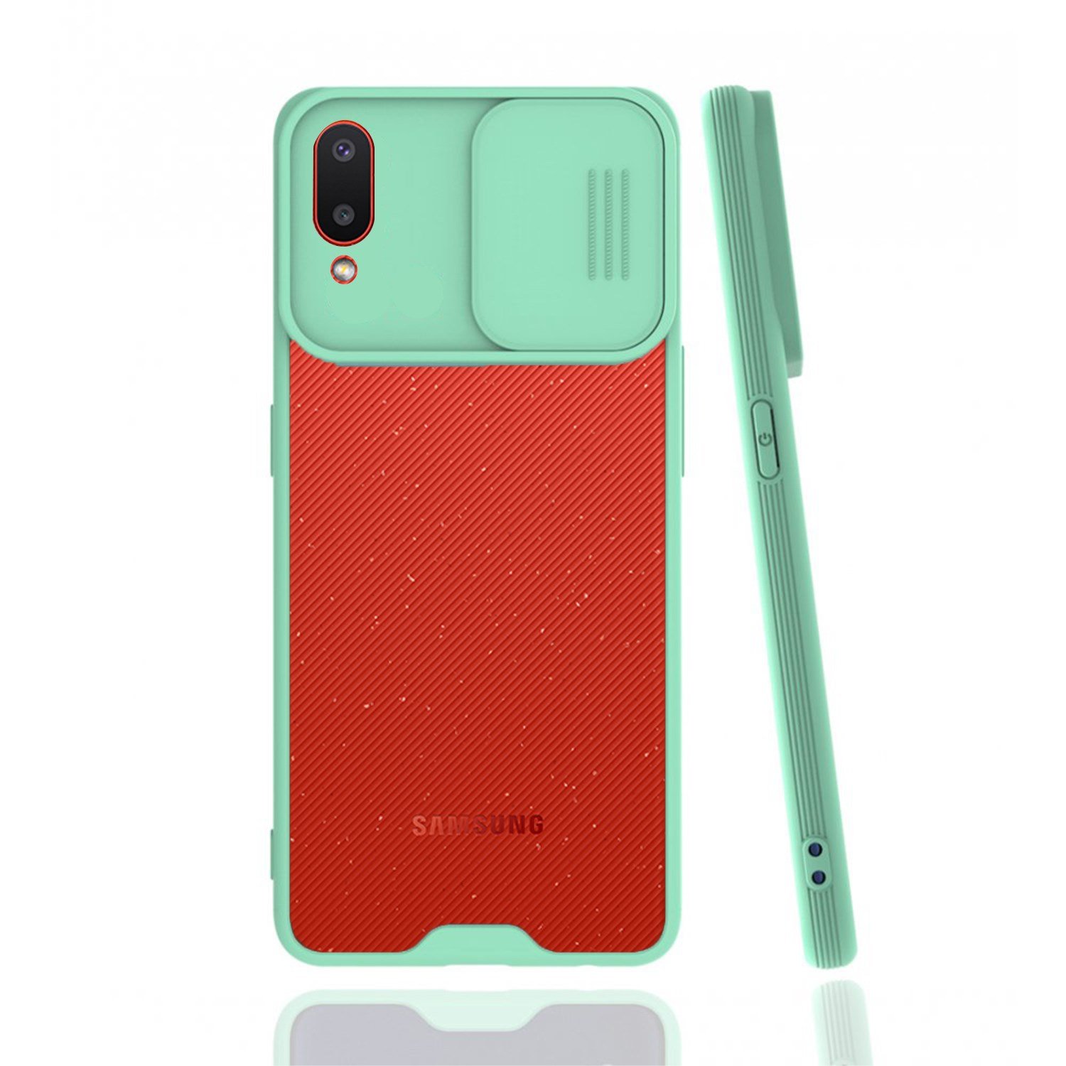 Nettech Samsung Galaxy A02 Uyumlu Platin Kamera Kızaklı Arka Koruma Kılıf NT-86729