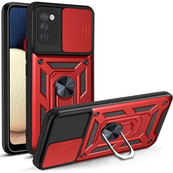 Nettech Samsung Galaxy A02S Uyumlu Kızaklı Panzer Seri Arka Koruma Kılıf NT-86179