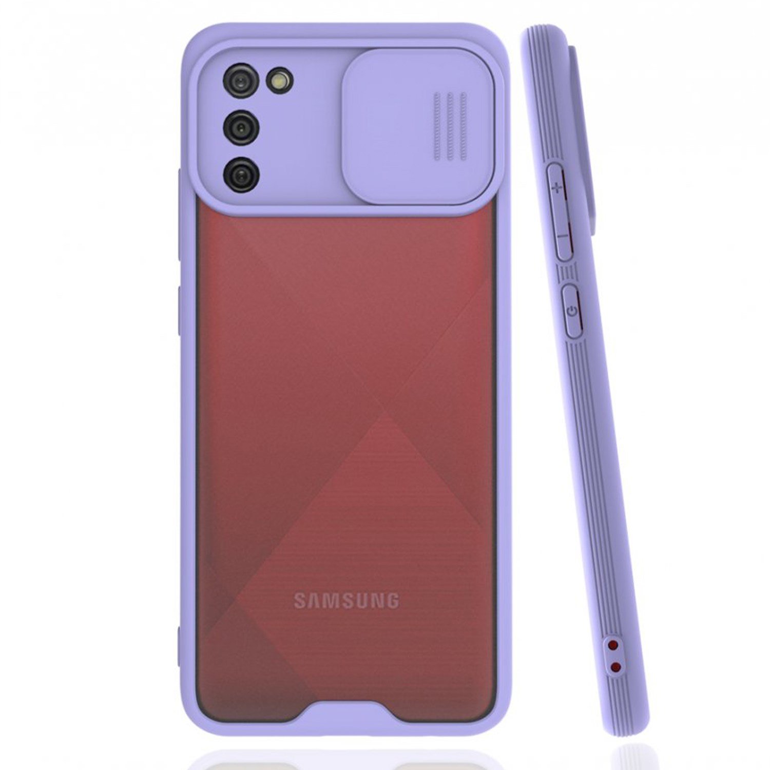 Nettech Samsung Galaxy A02S Uyumlu Platin Kamera Kızaklı Arka Koruma Kılıf NT-85915