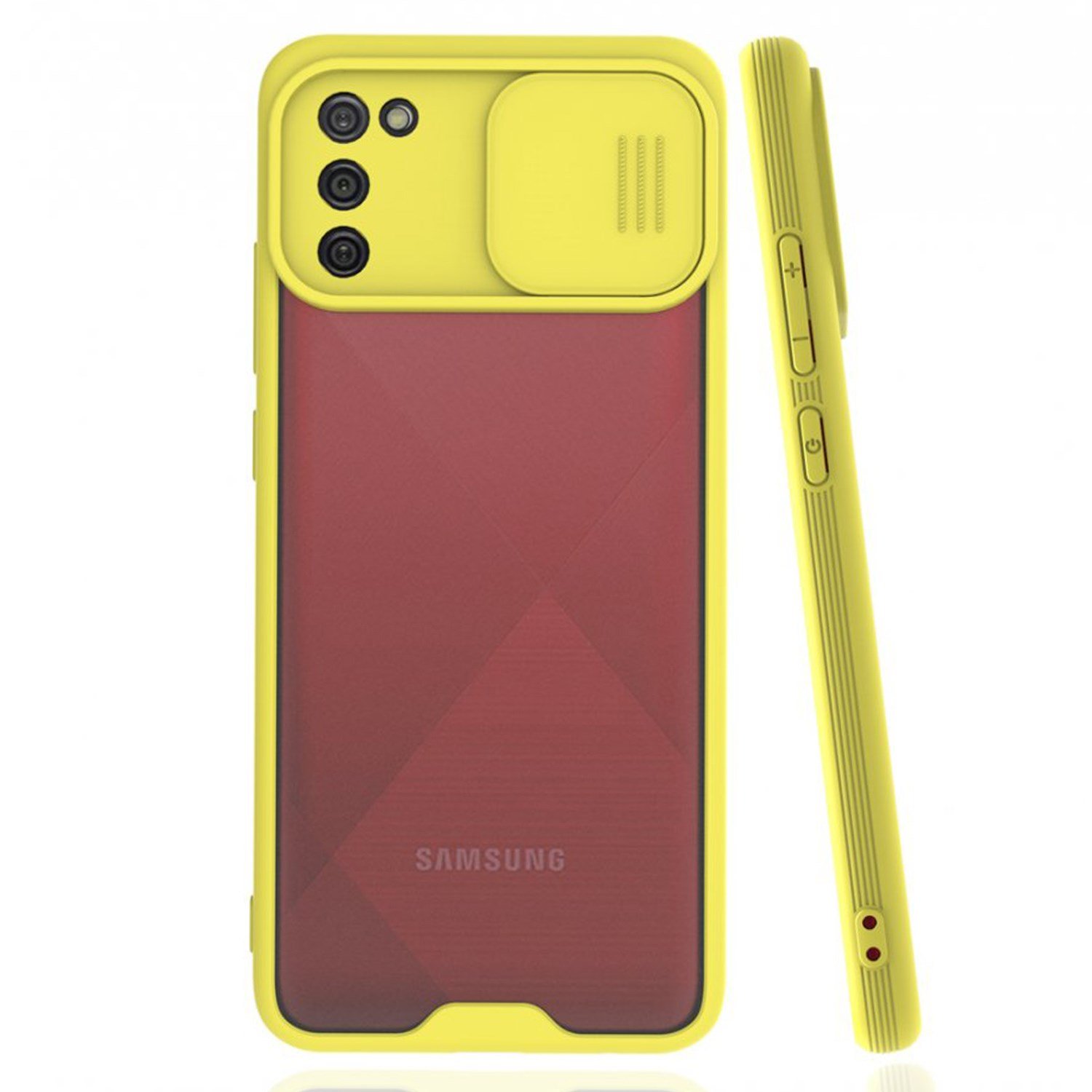 Nettech Samsung Galaxy A02S Uyumlu Platin Kamera Kızaklı Arka Koruma Kılıf NT-85915
