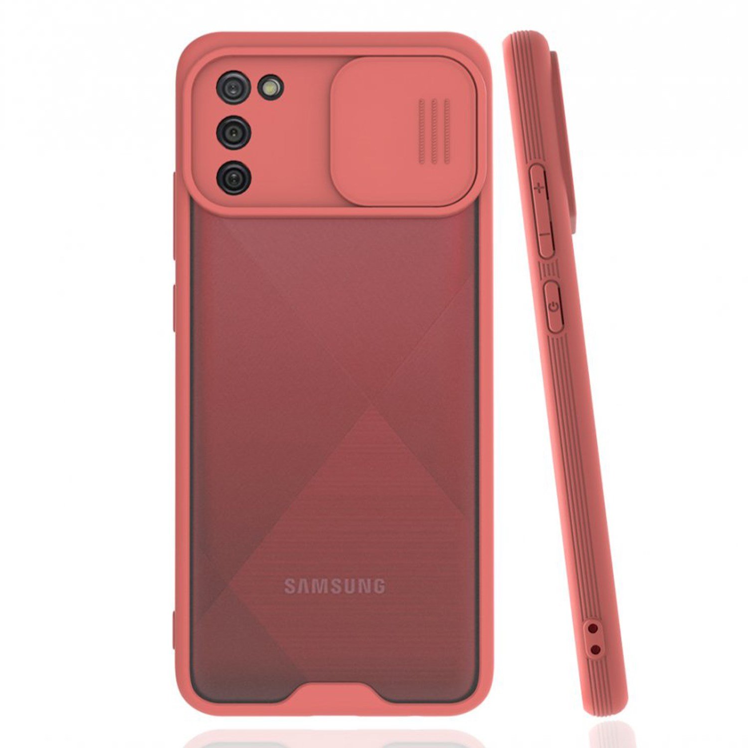 Nettech Samsung Galaxy A02S Uyumlu Platin Kamera Kızaklı Arka Koruma Kılıf NT-85915