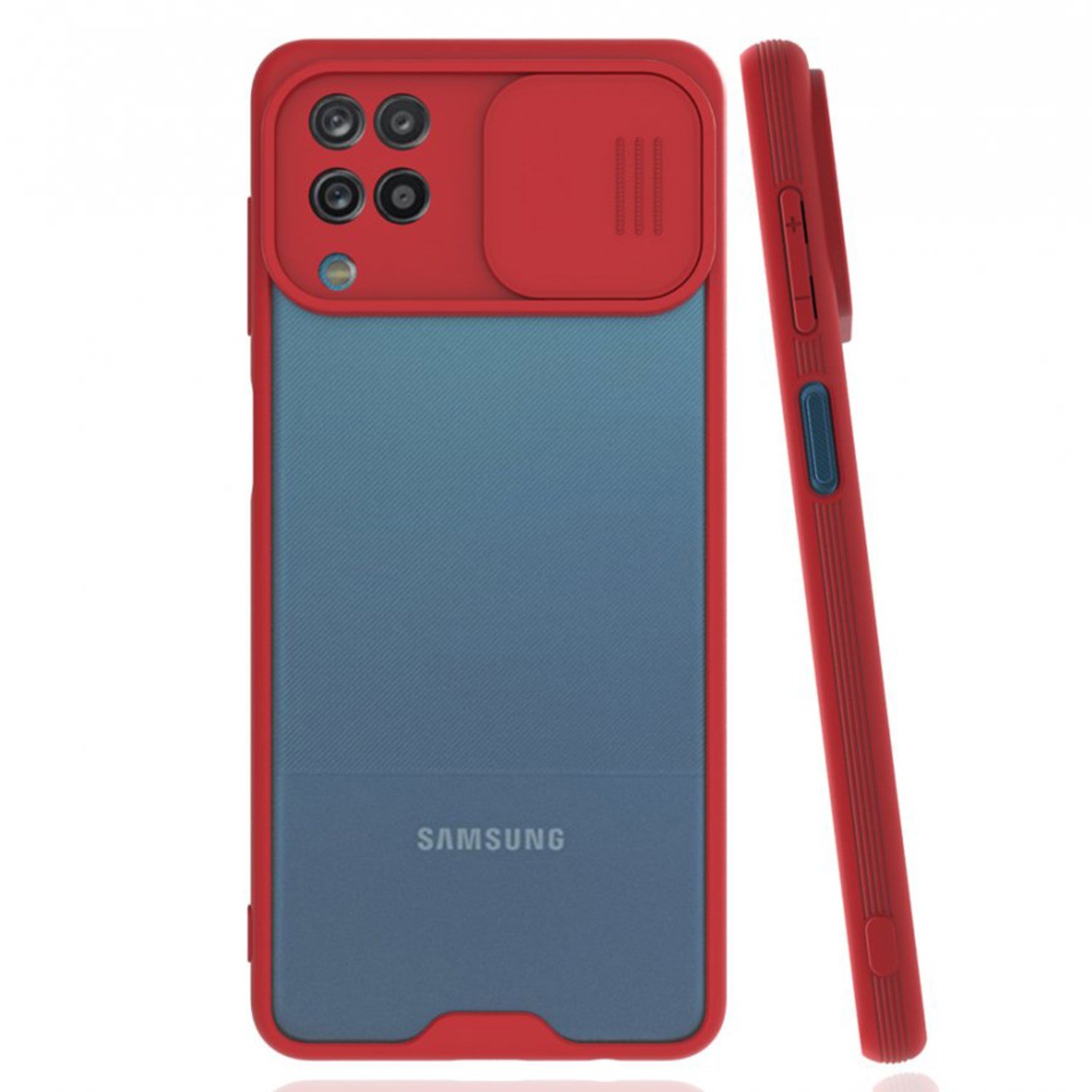 Nettech Samsung Galaxy A12 Uyumlu Platin Kamera Kızaklı Arka Koruma Kılıf NT-86710