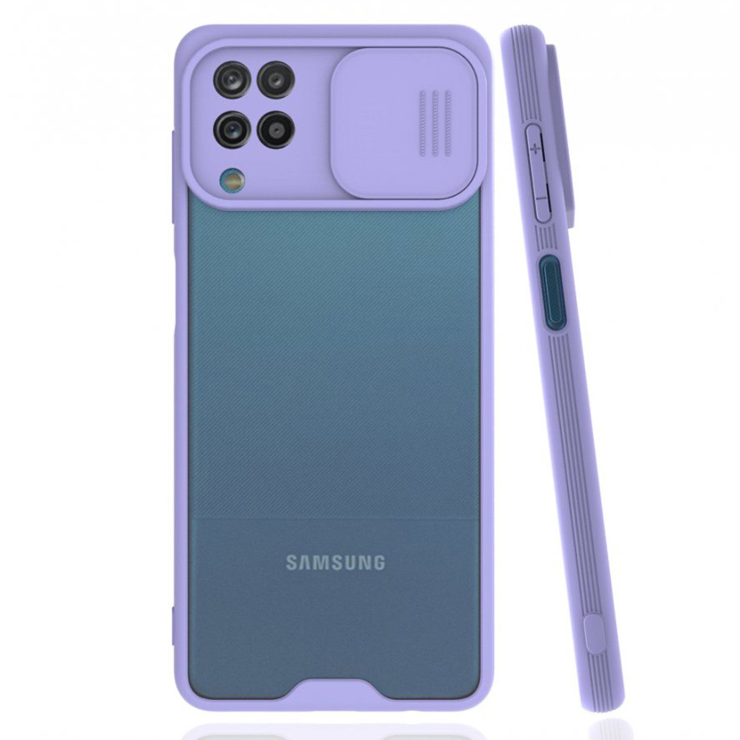 Nettech Samsung Galaxy A12 Uyumlu Platin Kamera Kızaklı Arka Koruma Kılıf NT-86710
