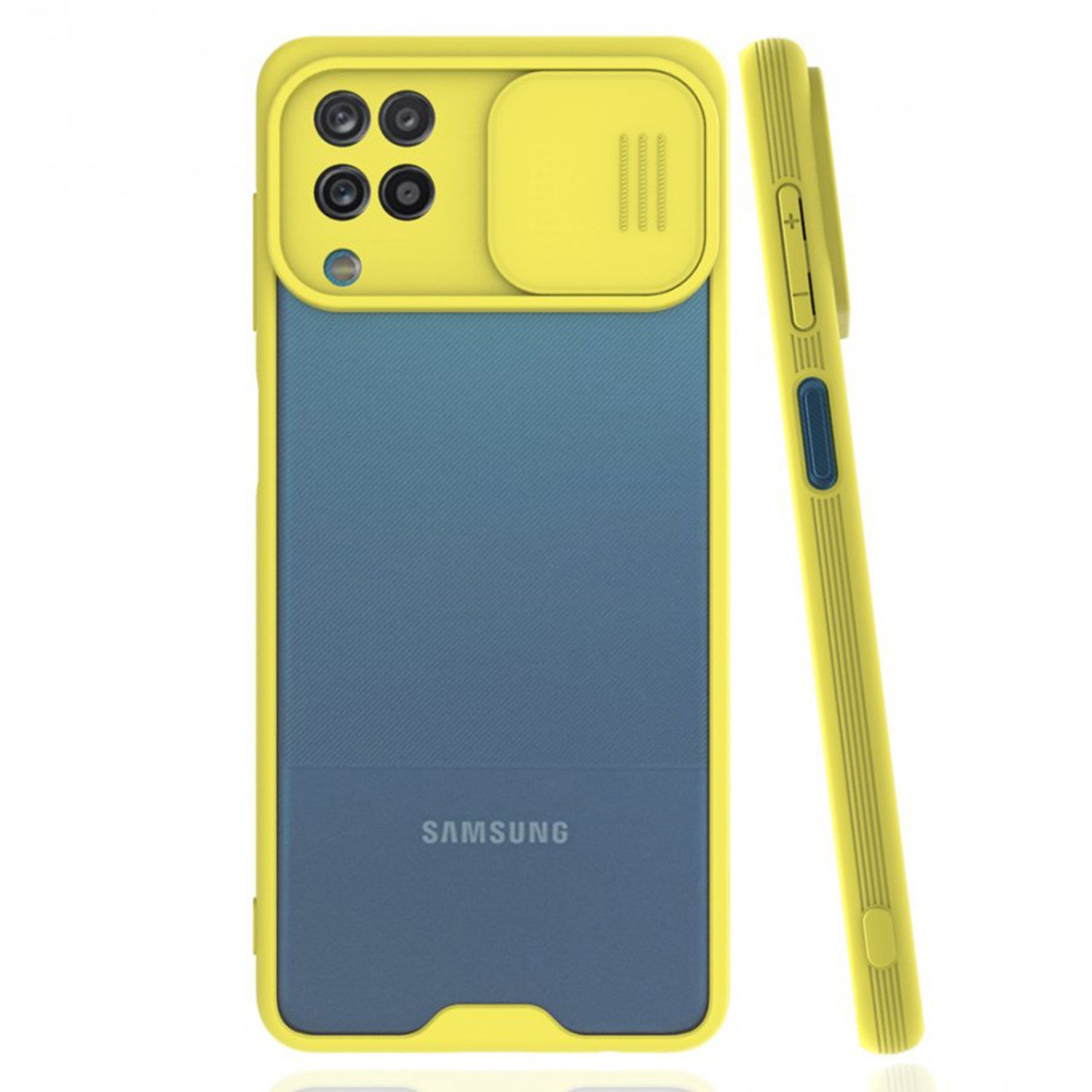 Nettech Samsung Galaxy A12 Uyumlu Platin Kamera Kızaklı Arka Koruma Kılıf NT-86710