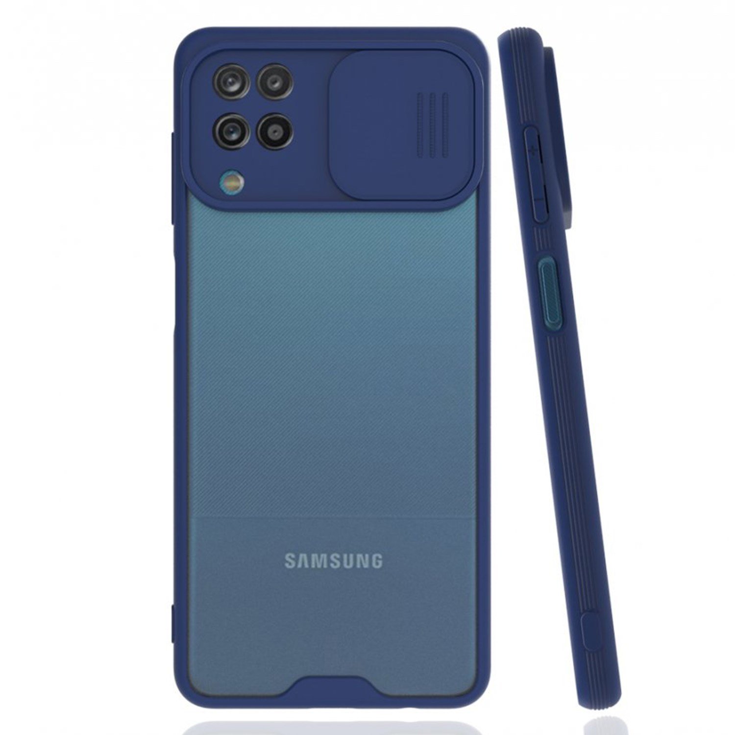 Nettech Samsung Galaxy A12 Uyumlu Platin Kamera Kızaklı Arka Koruma Kılıf NT-86710