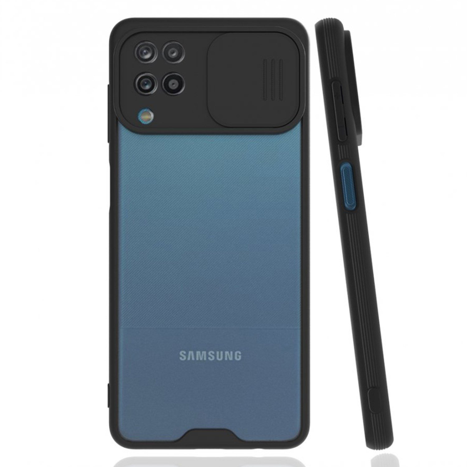 Nettech Samsung Galaxy A12 Uyumlu Platin Kamera Kızaklı Arka Koruma Kılıf NT-86710
