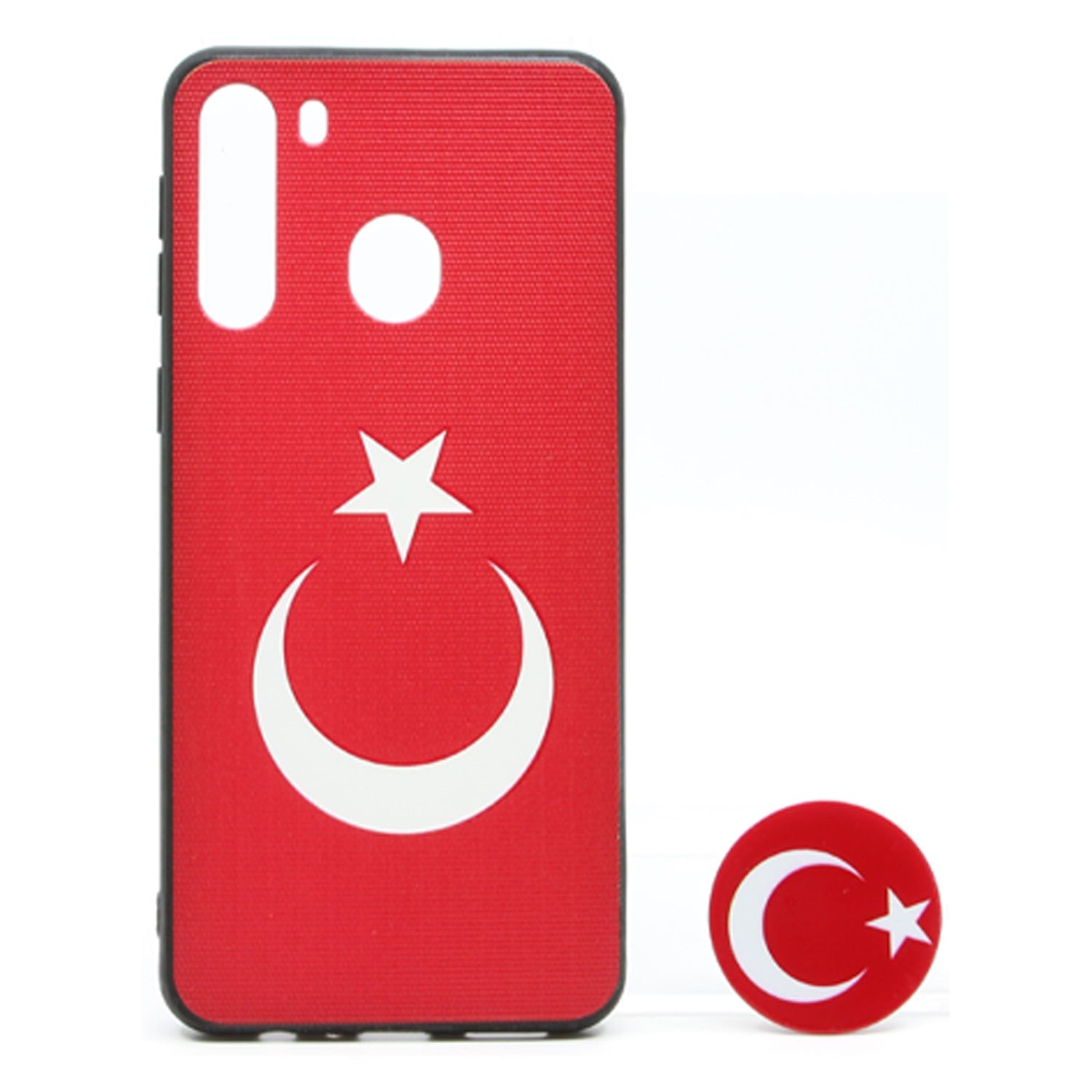 Nettech Samsung Galaxy A21 Uyumlu Desenli Popsocket Seri Arka Koruma Kılıf NT-79708