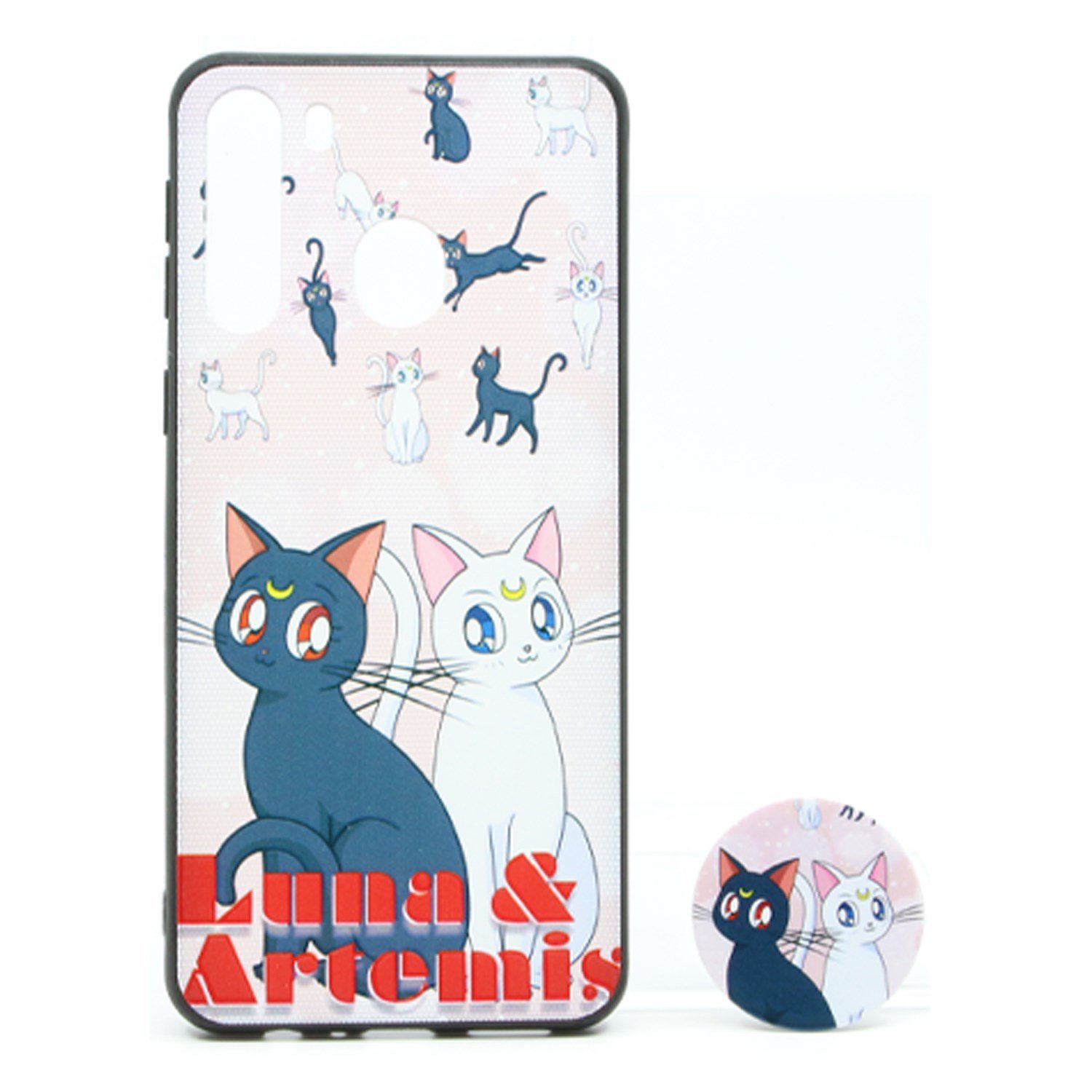 Nettech Samsung Galaxy A21 Uyumlu Desenli Popsocket Seri Arka Koruma Kılıf NT-79708