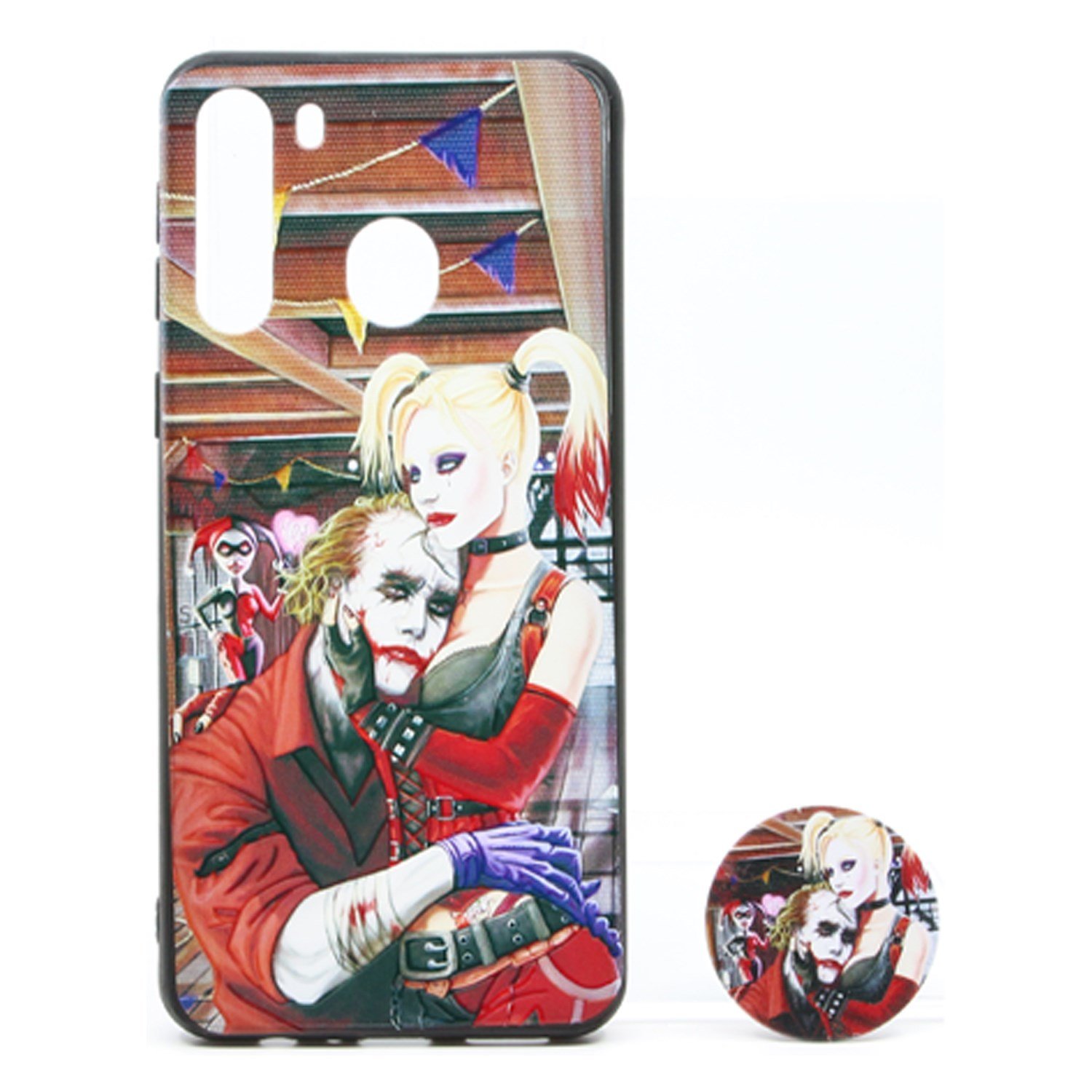 Nettech Samsung Galaxy A21 Uyumlu Desenli Popsocket Seri Arka Koruma Kılıf NT-79708