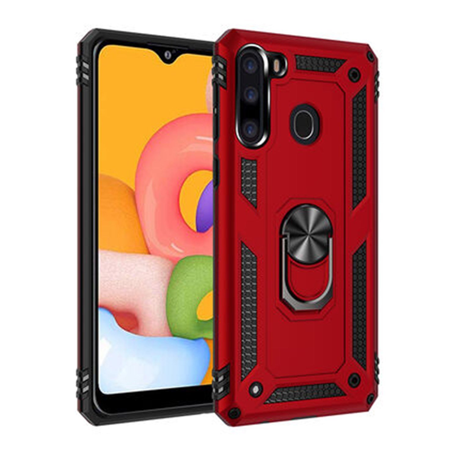 Nettech Samsung Galaxy A21 Uyumlu Panzer Seri Arka Koruma Kılıf NT-81206