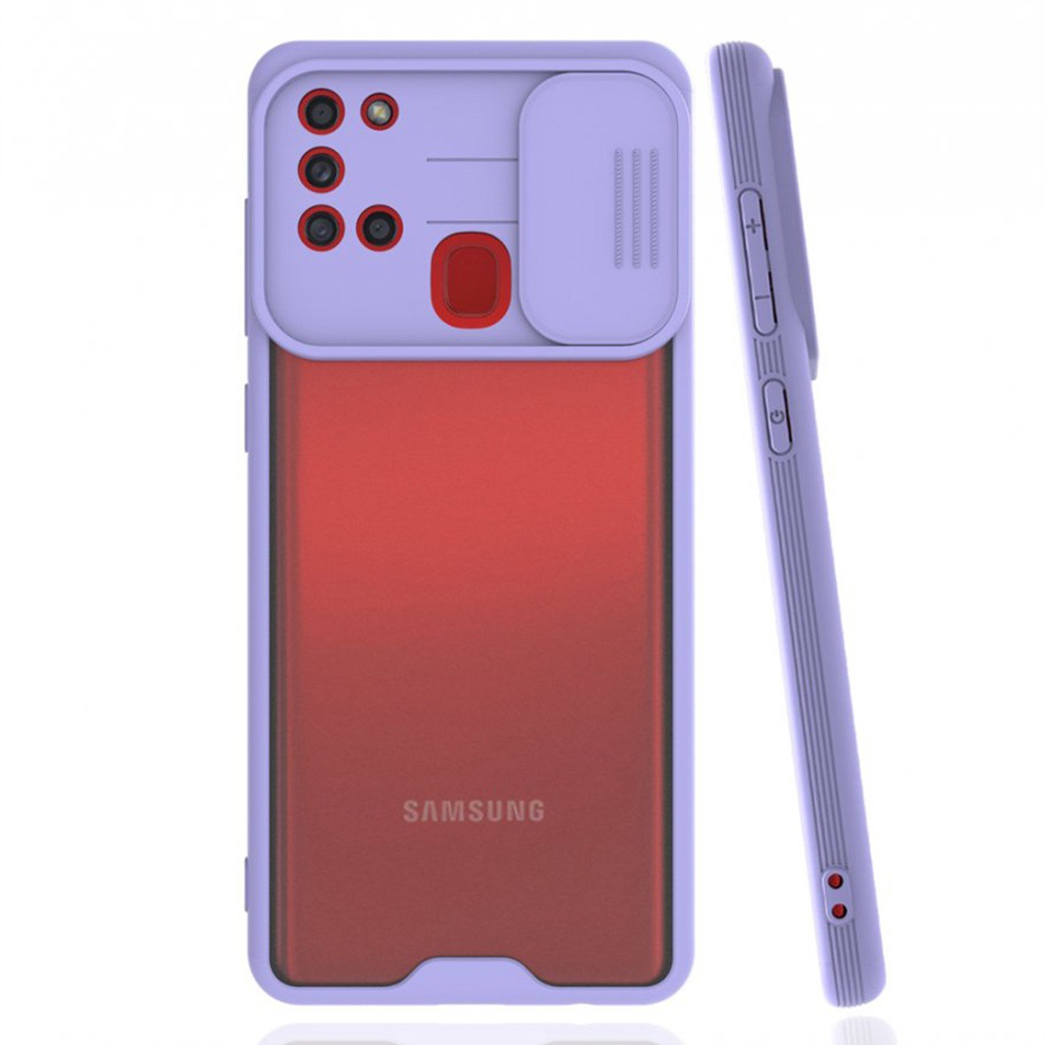 Nettech Samsung Galaxy A21S Uyumlu Platin Kamera Kızaklı Arka Koruma Kılıf NT-86666