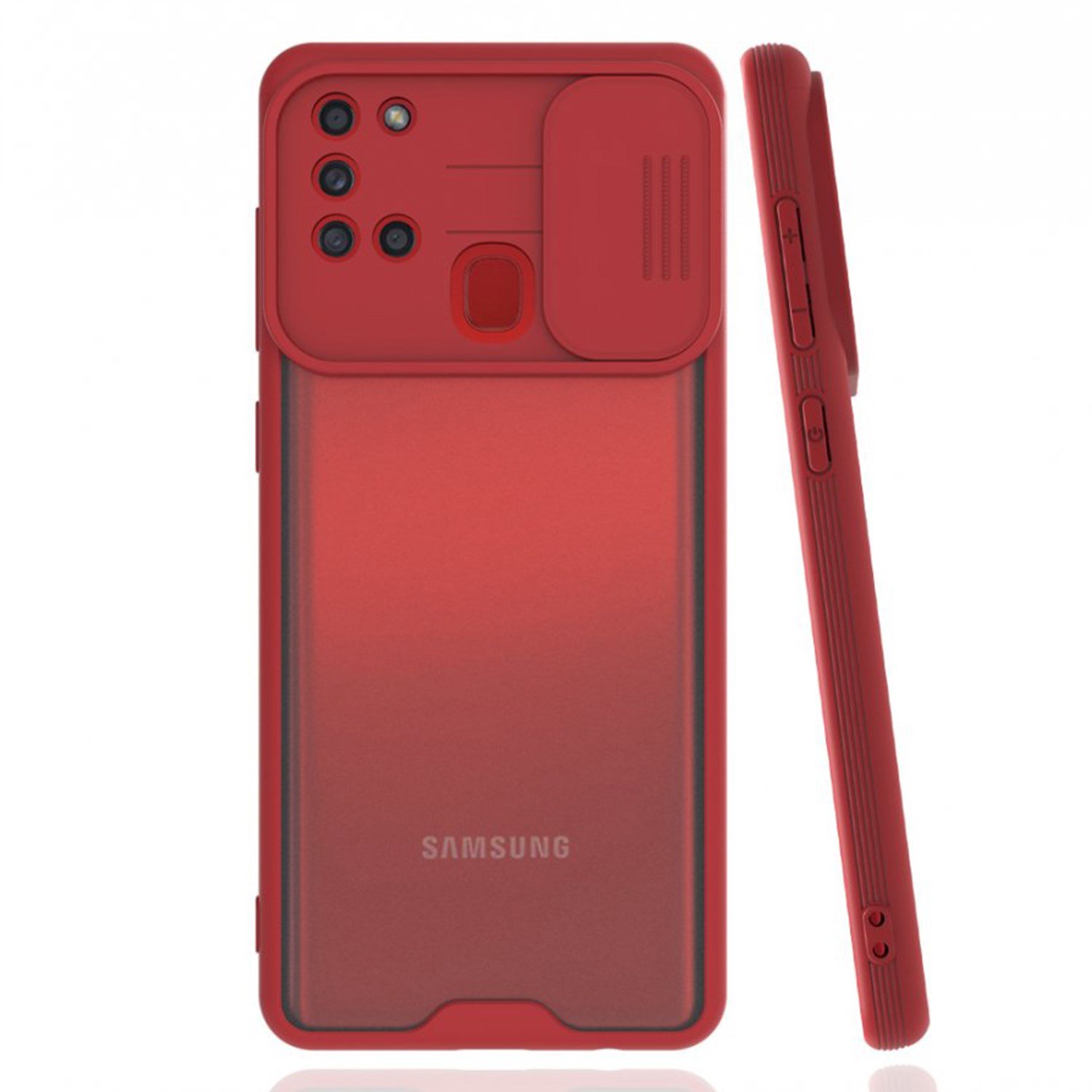 Nettech Samsung Galaxy A21S Uyumlu Platin Kamera Kızaklı Arka Koruma Kılıf NT-86666