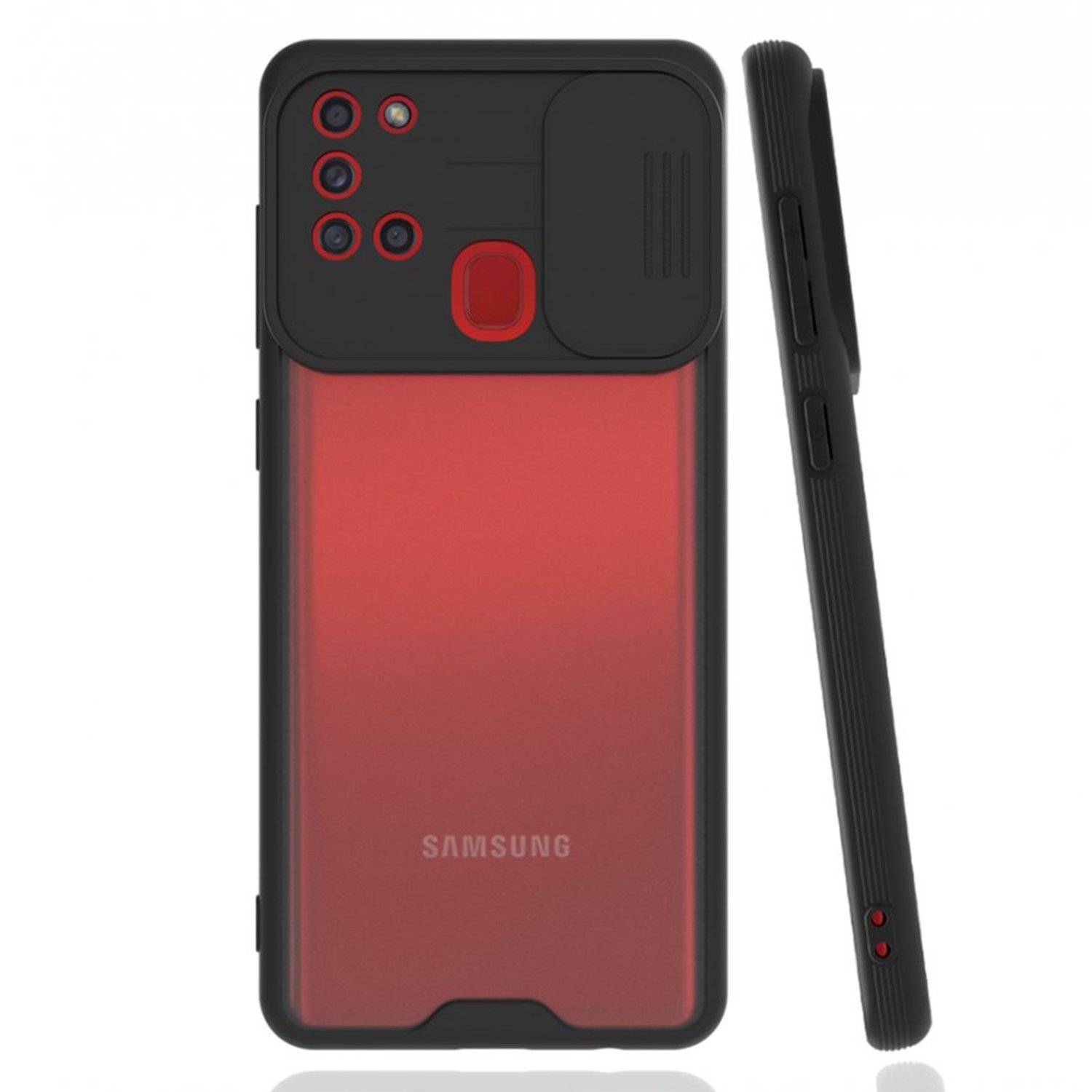 Nettech Samsung Galaxy A21S Uyumlu Platin Kamera Kızaklı Arka Koruma Kılıf NT-86666