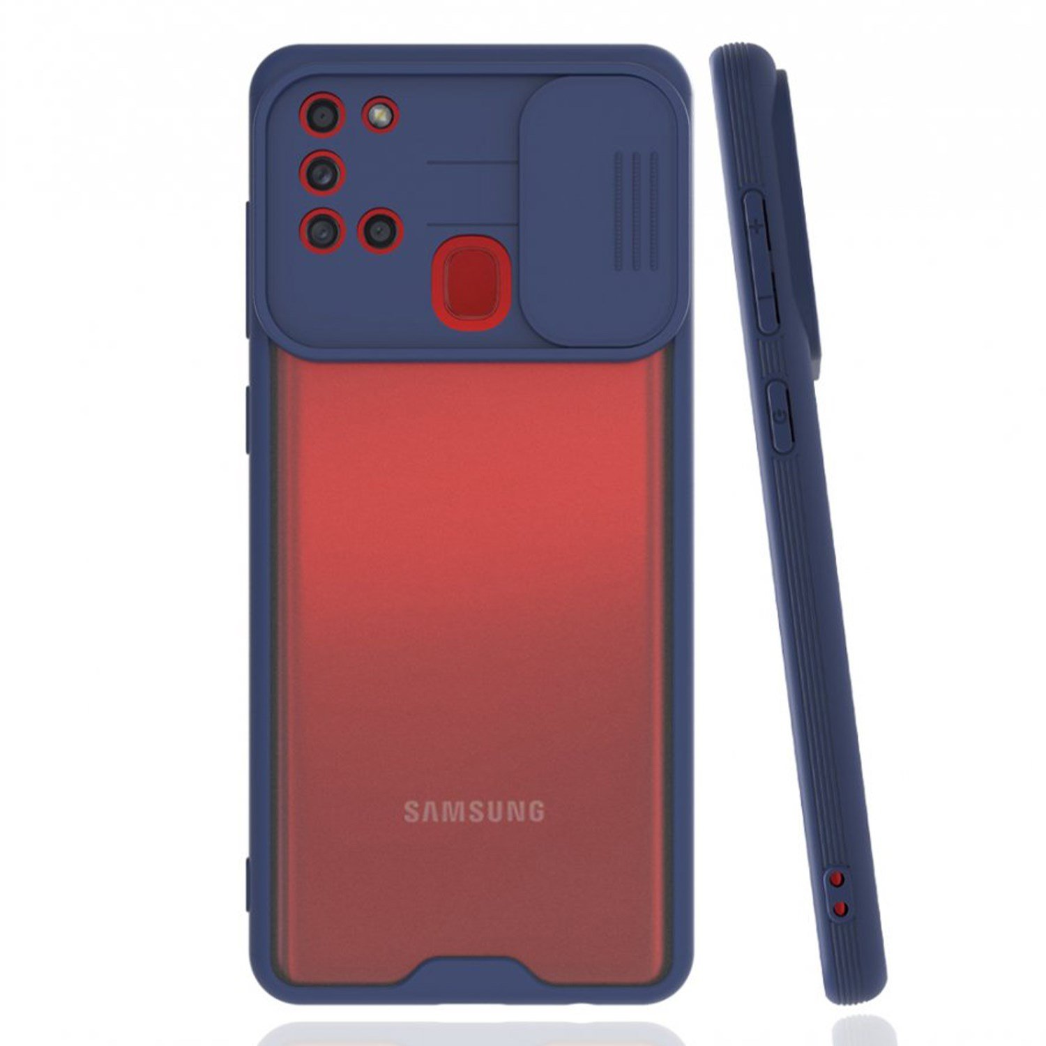 Nettech Samsung Galaxy A21S Uyumlu Platin Kamera Kızaklı Arka Koruma Kılıf NT-86666