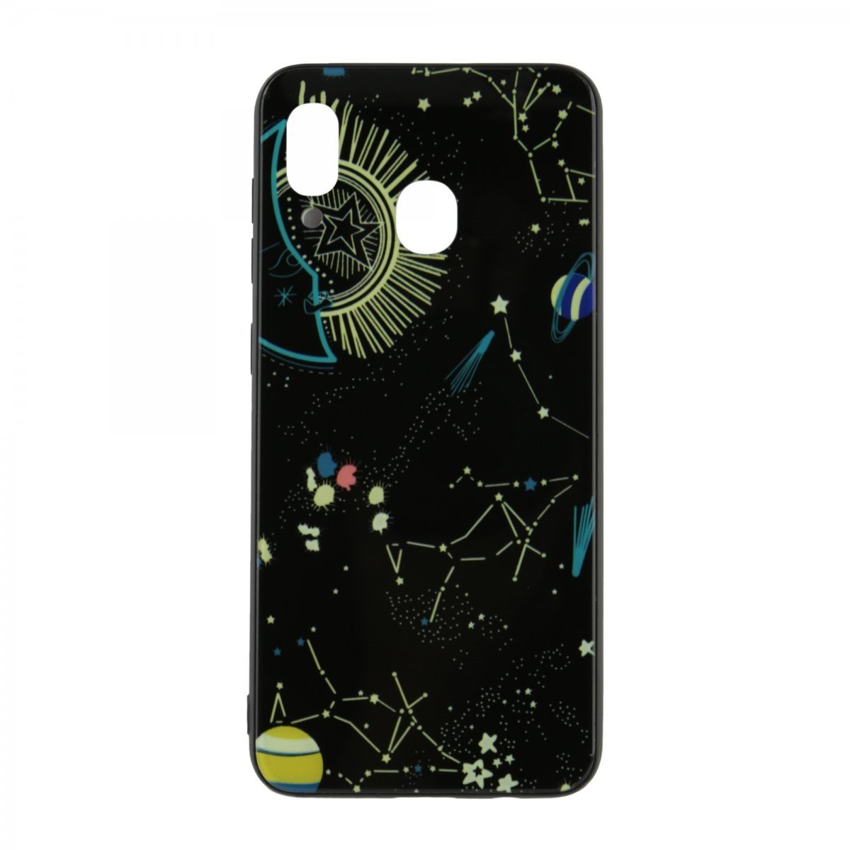 Nettech Samsung Galaxy A30 Uyumlu Desenli Fosfor Seri Arka Koruma Kılıf VR-20188