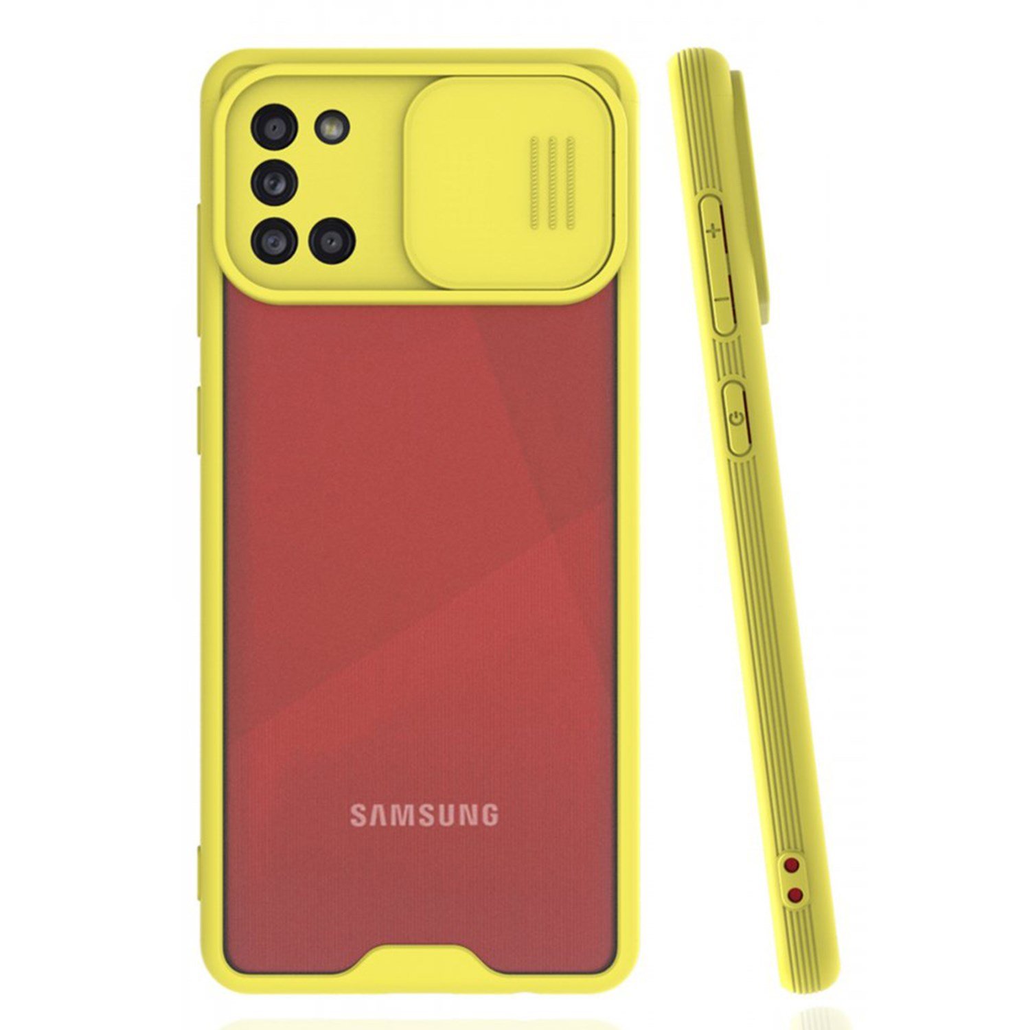 Nettech Samsung Galaxy A31 Uyumlu Platin Kamera Kızaklı Arka Koruma Kılıf NT-86672