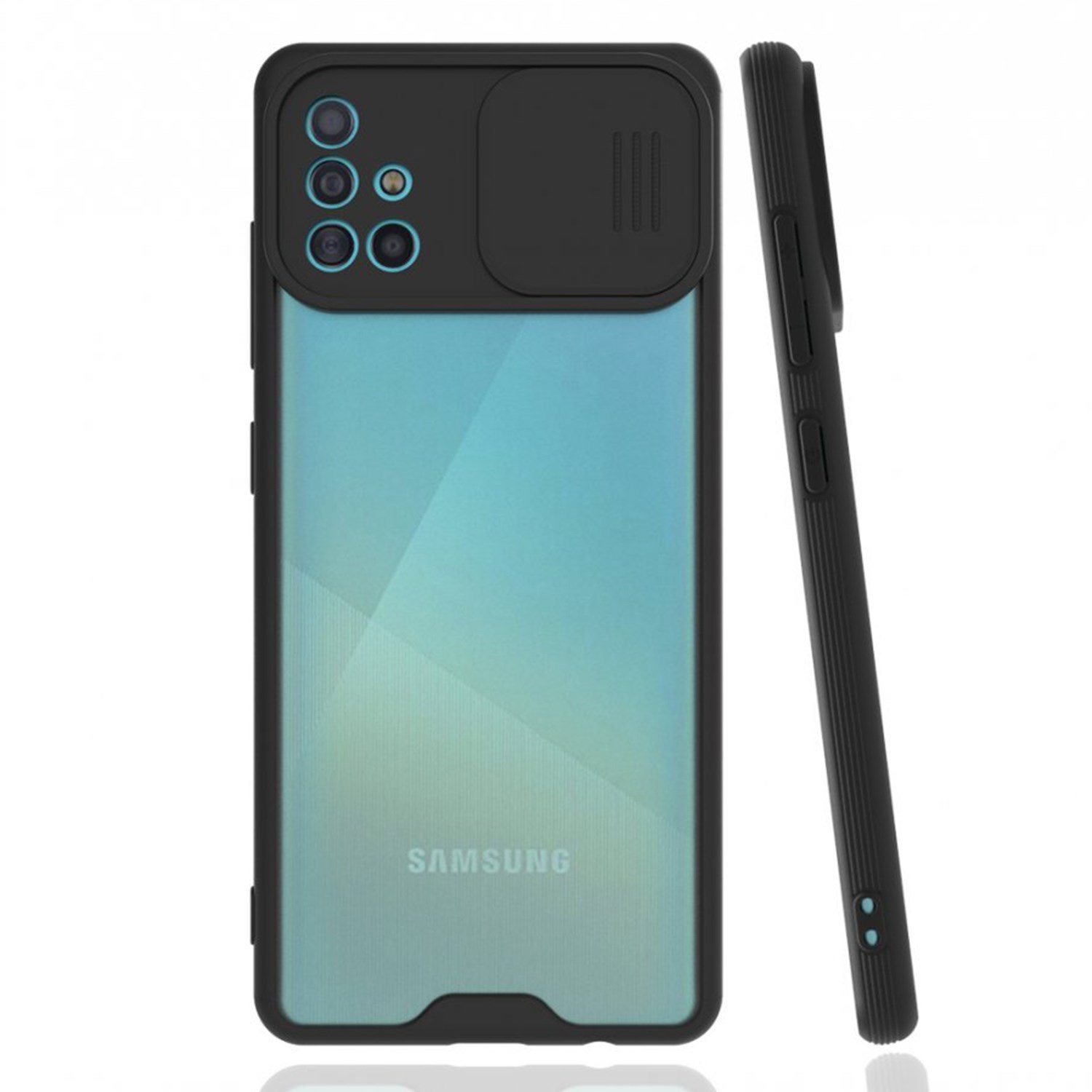 Nettech Samsung Galaxy A51 Uyumlu Platin Kamera Kızaklı Arka Koruma Kılıf NT-86678