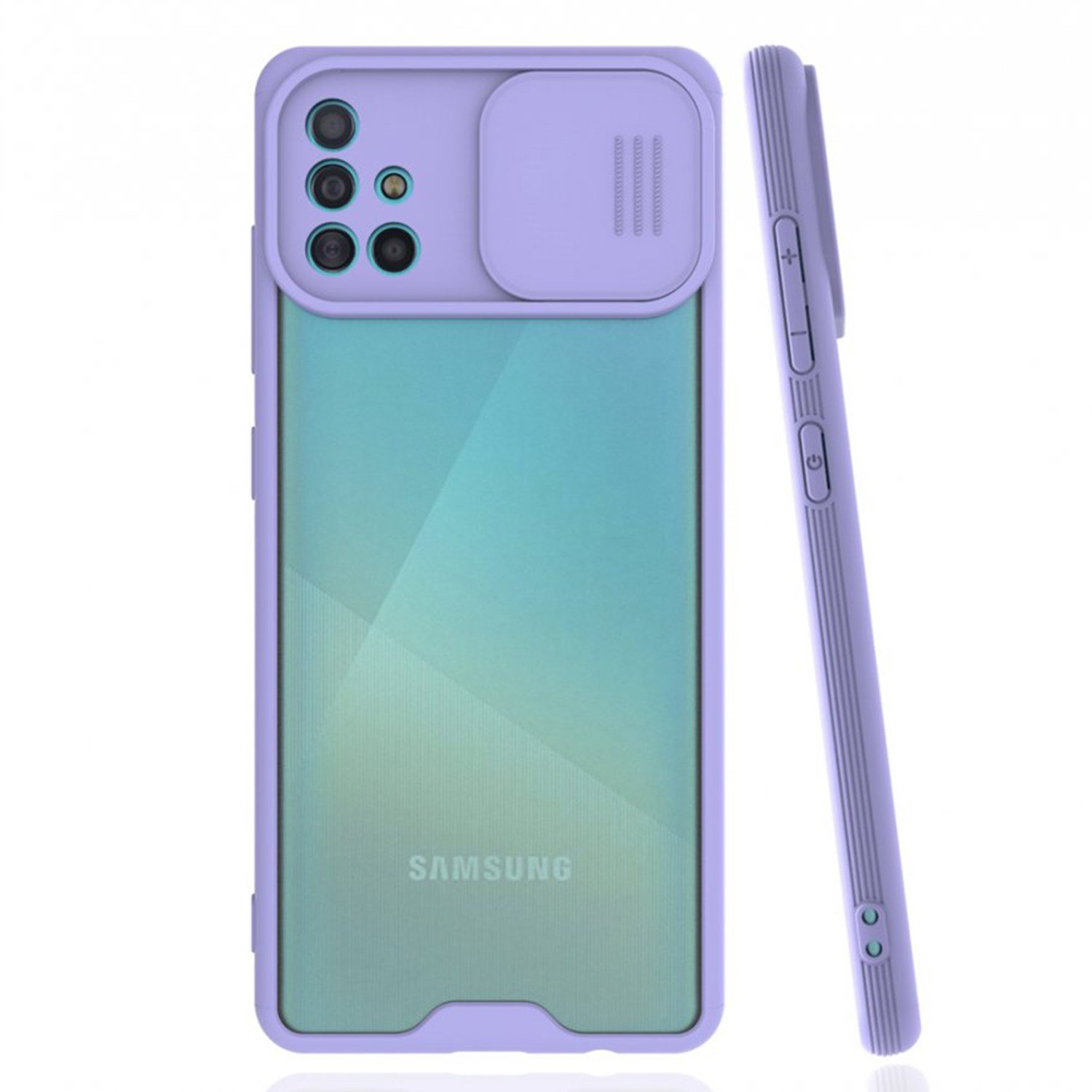 Nettech Samsung Galaxy A51 Uyumlu Platin Kamera Kızaklı Arka Koruma Kılıf NT-86678