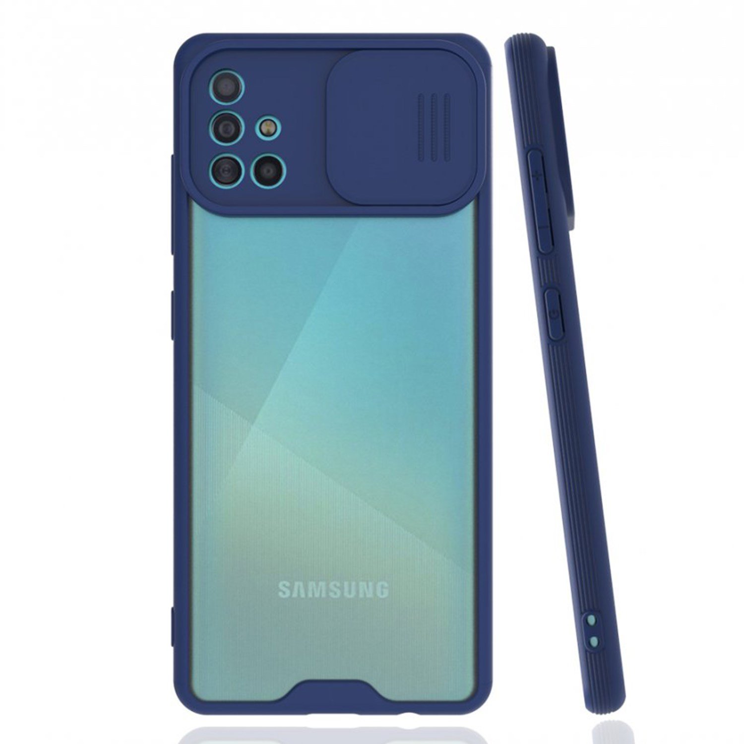Nettech Samsung Galaxy A51 Uyumlu Platin Kamera Kızaklı Arka Koruma Kılıf NT-86678