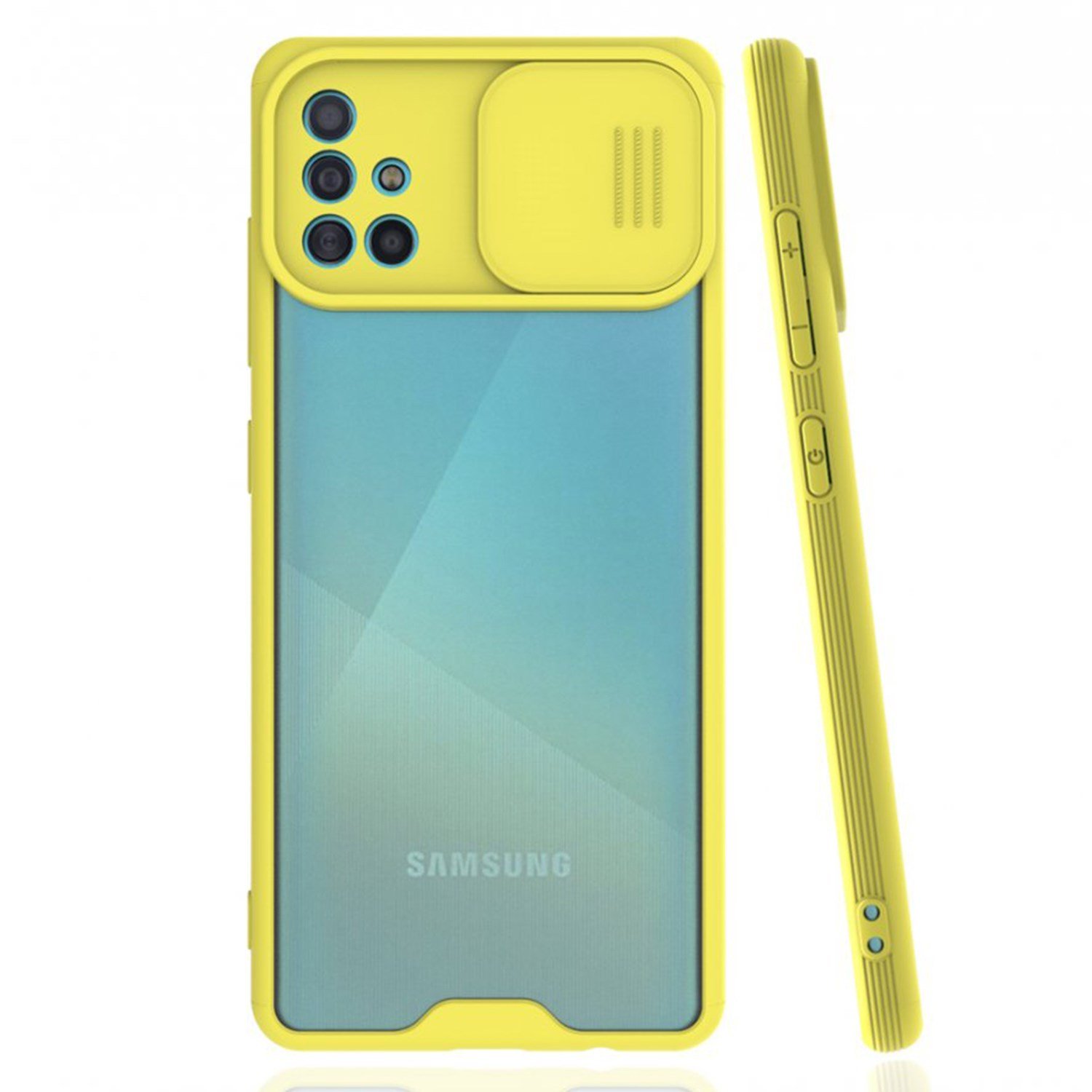 Nettech Samsung Galaxy A51 Uyumlu Platin Kamera Kızaklı Arka Koruma Kılıf NT-86678
