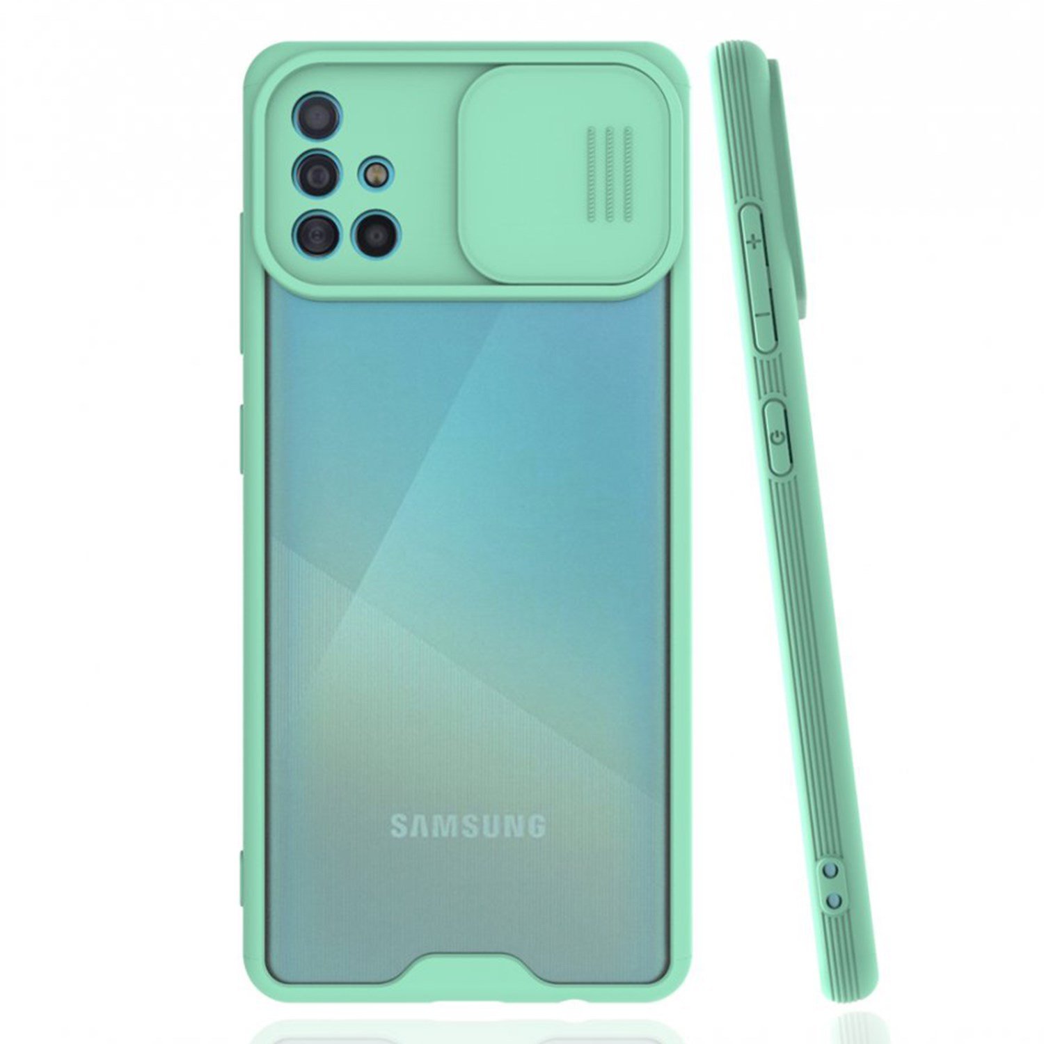 Nettech Samsung Galaxy A51 Uyumlu Platin Kamera Kızaklı Arka Koruma Kılıf NT-86678