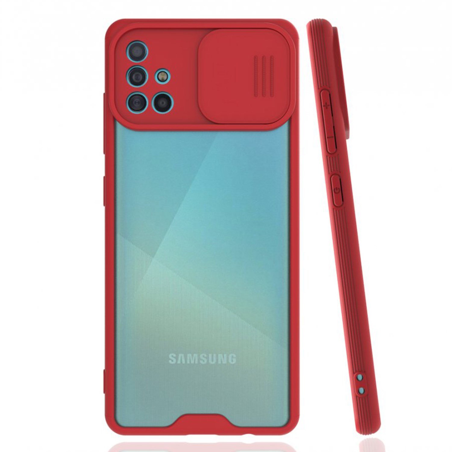 Nettech Samsung Galaxy A51 Uyumlu Platin Kamera Kızaklı Arka Koruma Kılıf NT-86678