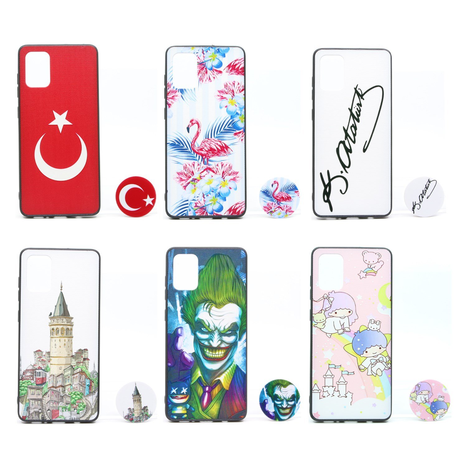 Nettech Samsung Galaxy A71 Uyumlu Desenli Popsocket Seri Arka Koruma Kılıf NT-79698