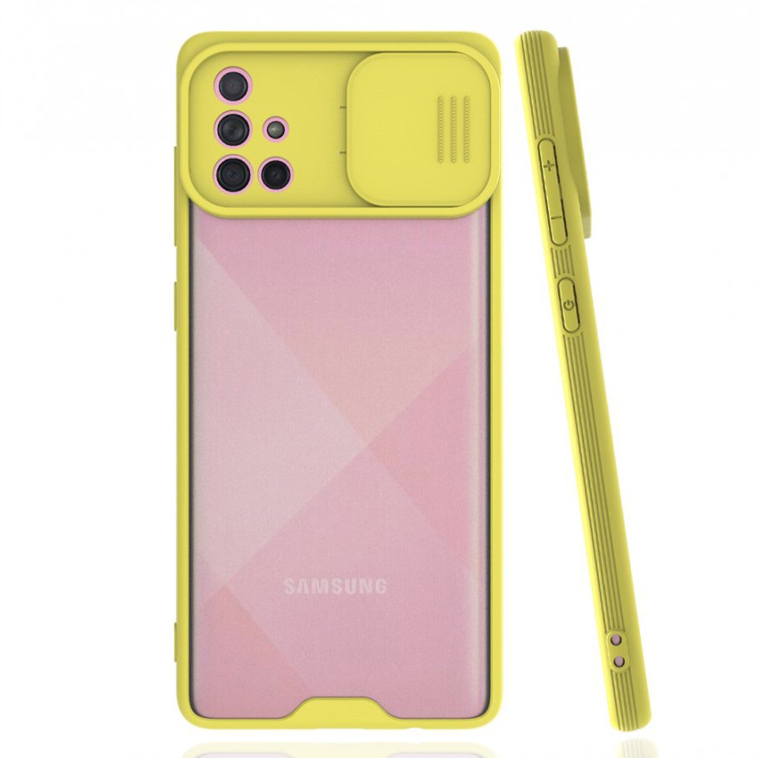 Nettech Samsung Galaxy A71 Uyumlu Platin Kamera Kızaklı Arka Koruma Kılıf NT-86684