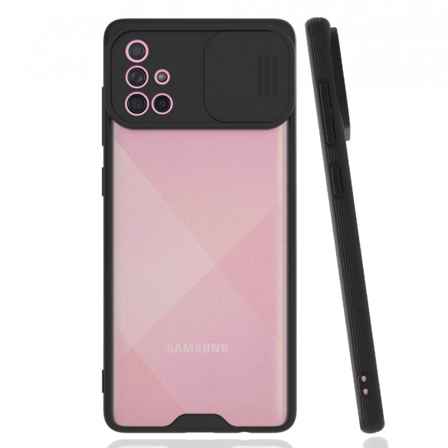 Nettech Samsung Galaxy A71 Uyumlu Platin Kamera Kızaklı Arka Koruma Kılıf NT-86684