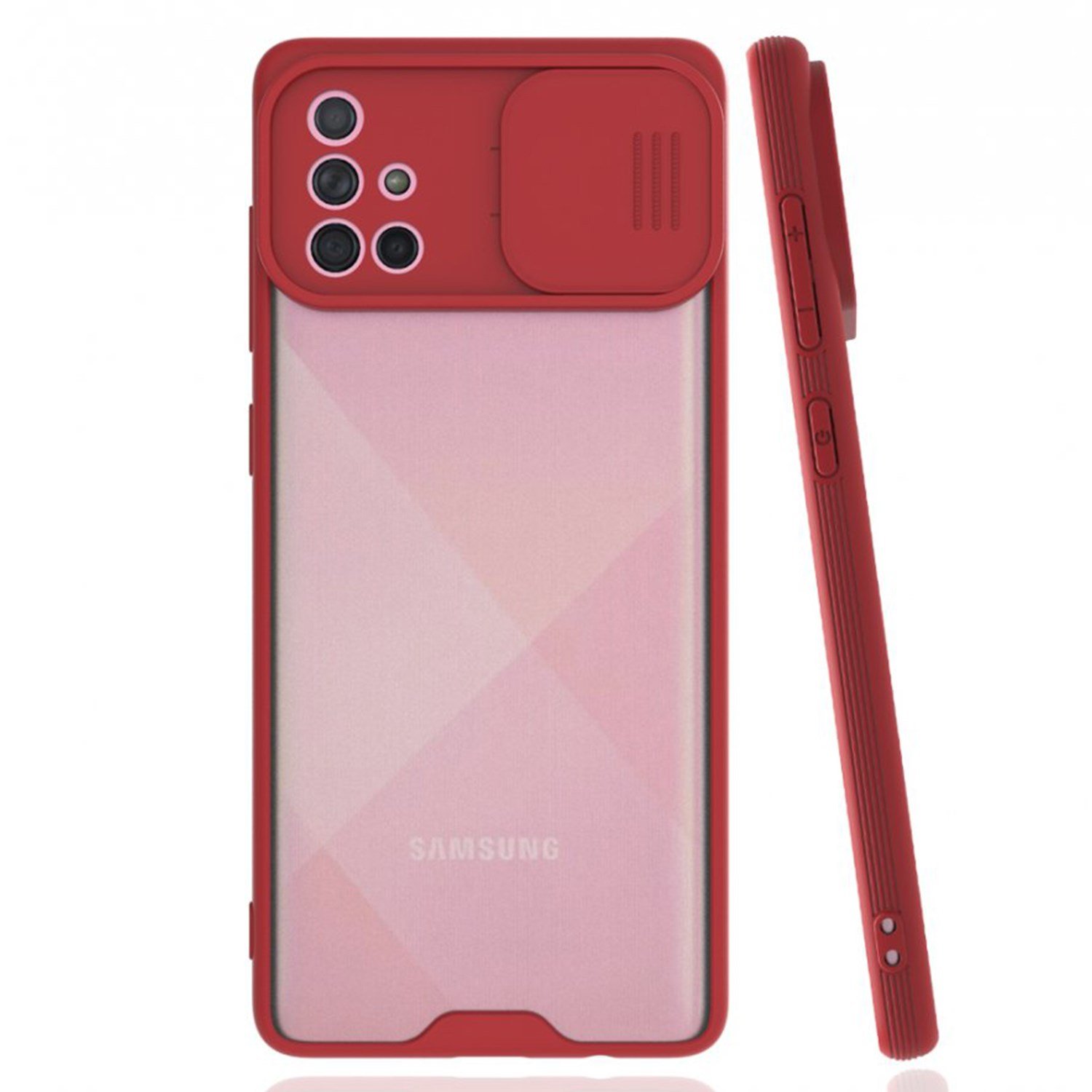 Nettech Samsung Galaxy A71 Uyumlu Platin Kamera Kızaklı Arka Koruma Kılıf NT-86684