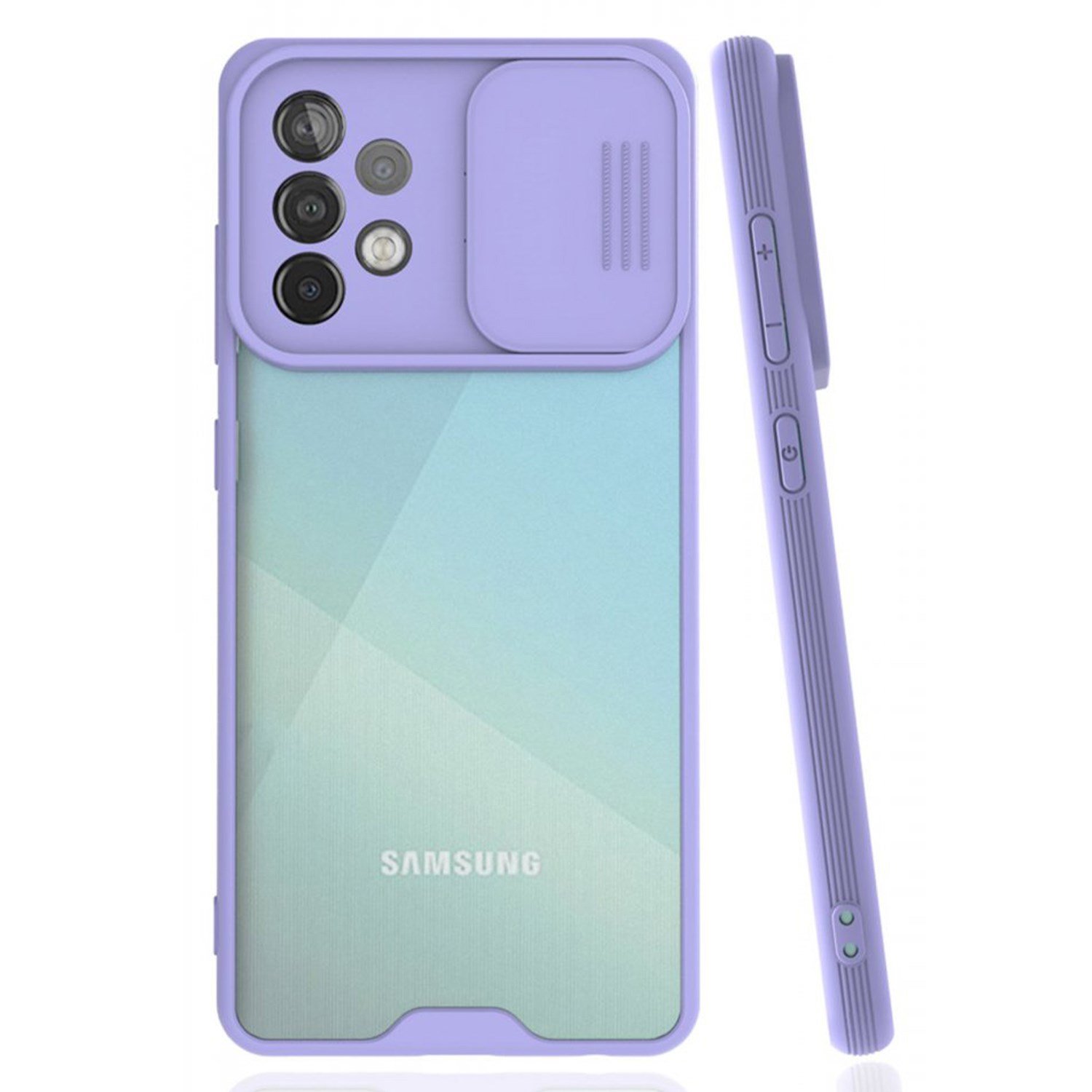 Nettech Samsung Galaxy A72 Uyumlu Platin Kamera Kızaklı Arka Koruma Kılıf NT-86723