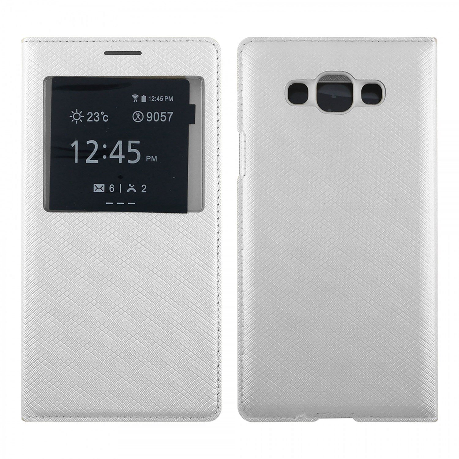 Nettech Samsung Galaxy E700 E7 2015 Uyumlu Pencereli Kapaklı Kılıf VR-8934