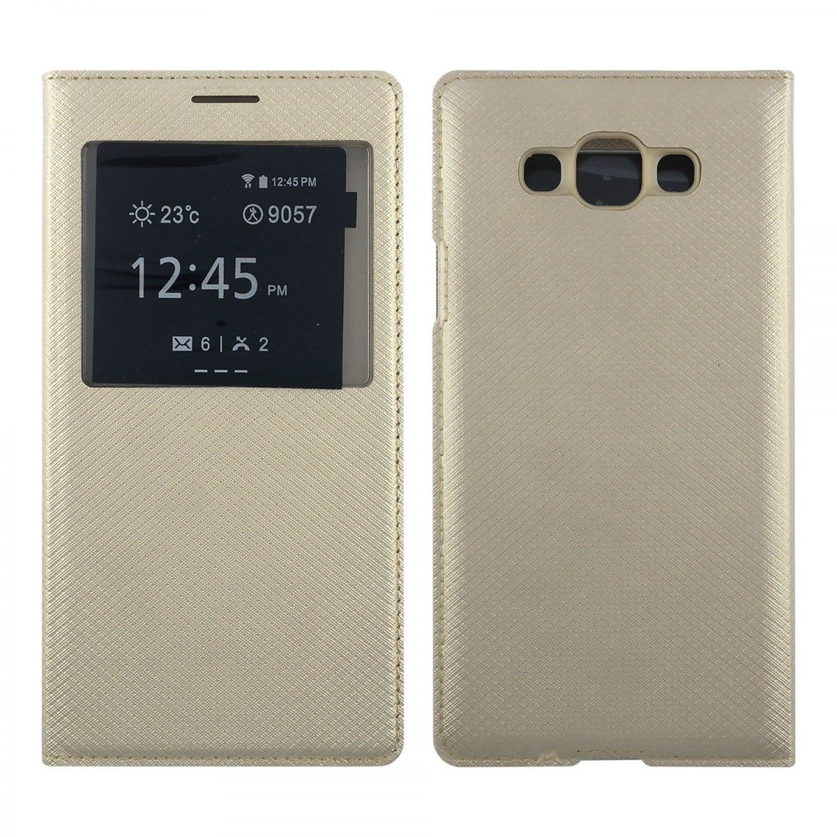 Nettech Samsung Galaxy E700 E7 2015 Uyumlu Pencereli Kapaklı Kılıf VR-8934