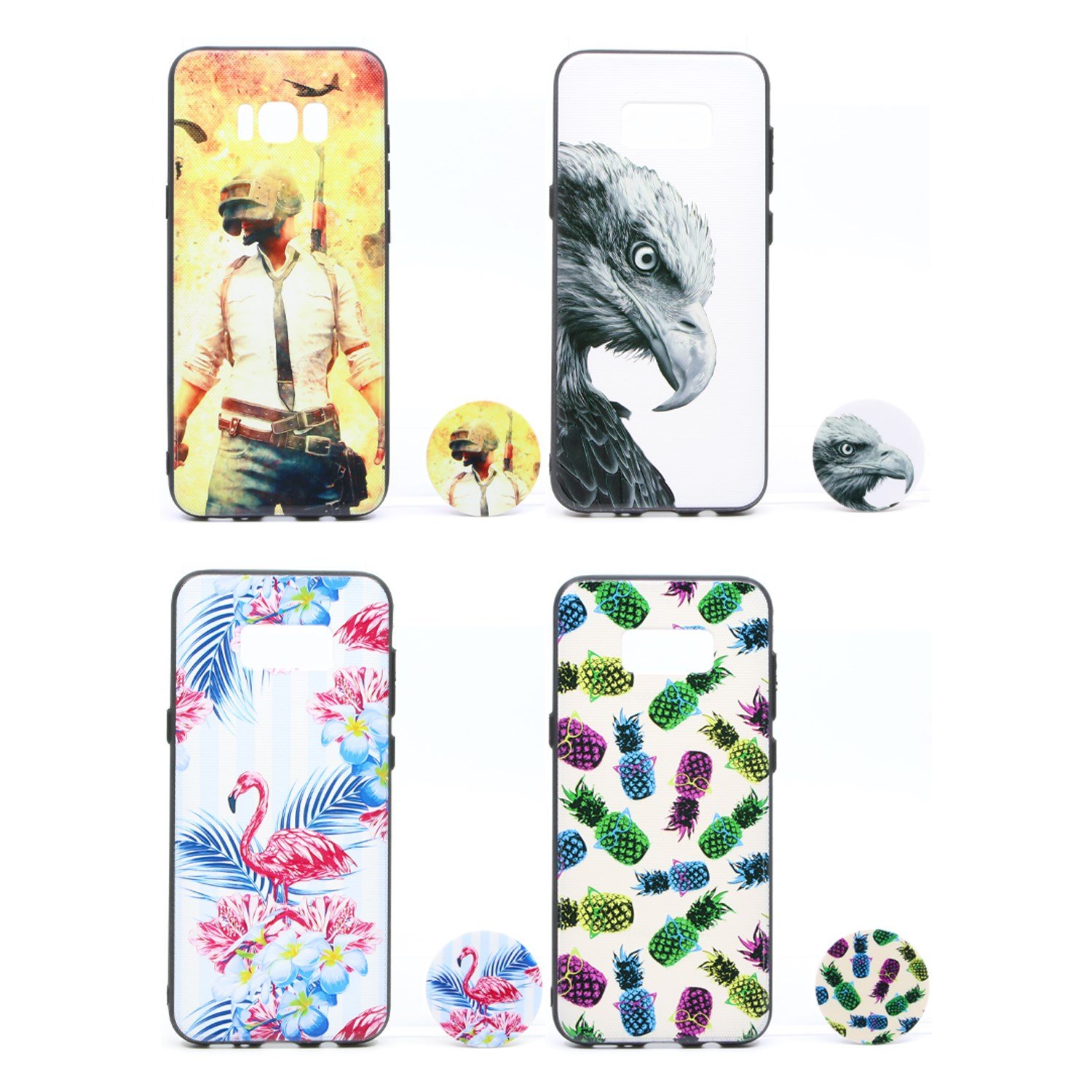Nettech Samsung Galaxy G955 S8 Plus Uyumlu Desenli Popsocket Seri Arka Koruma Kılıf NT-79689