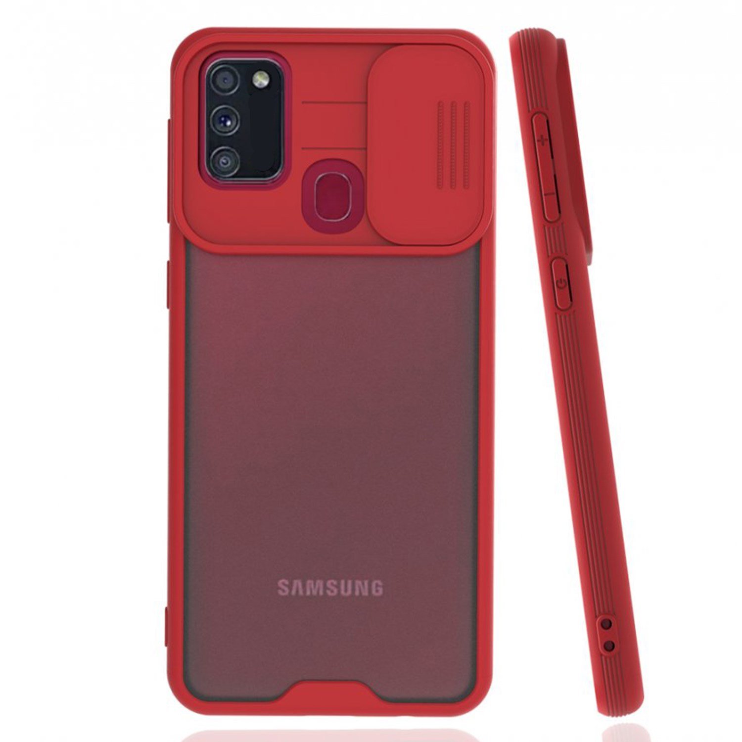 Nettech Samsung Galaxy M21 Uyumlu Platin Kamera Kızaklı Arka Koruma Kılıf NT-86690