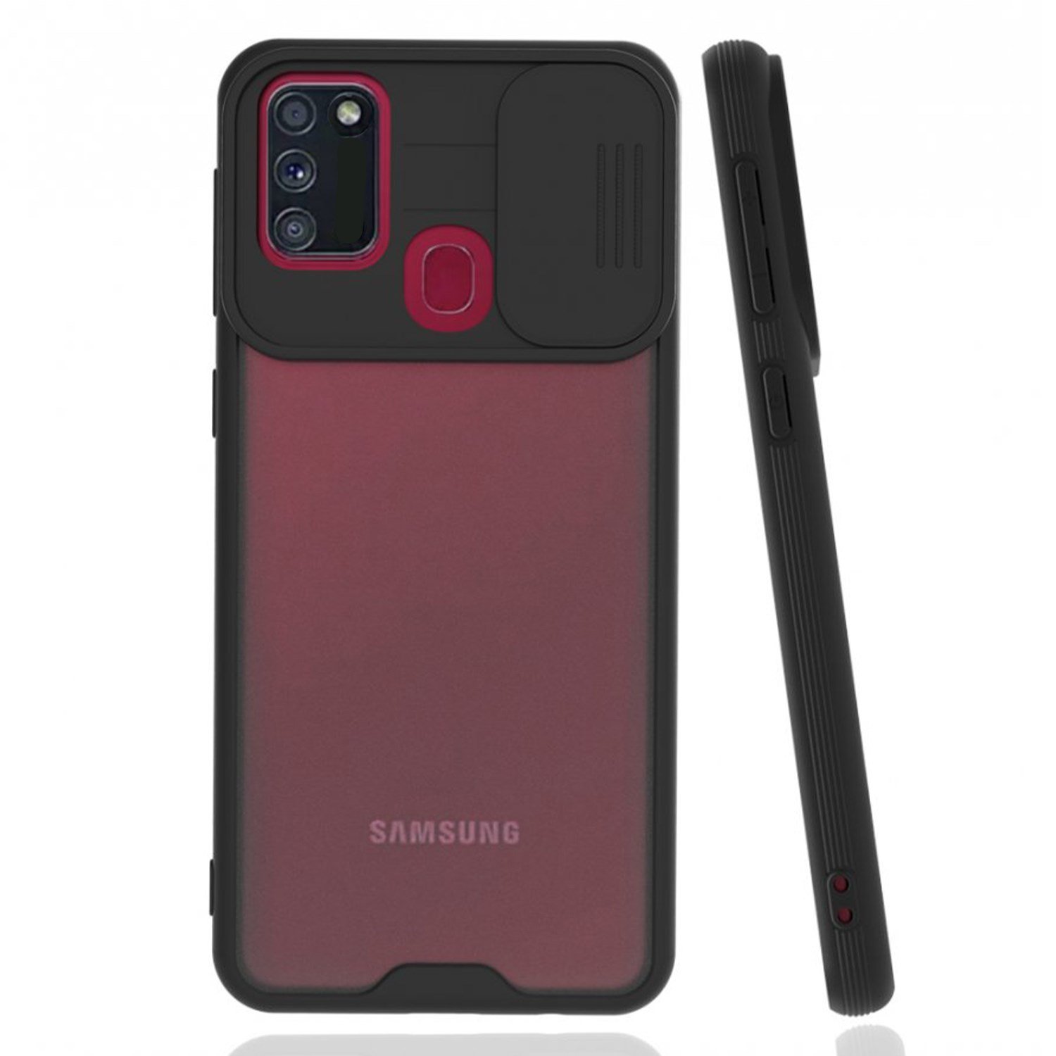 Nettech Samsung Galaxy M21 Uyumlu Platin Kamera Kızaklı Arka Koruma Kılıf NT-86690