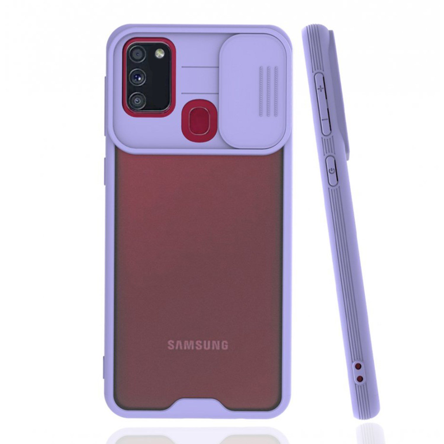 Nettech Samsung Galaxy M21 Uyumlu Platin Kamera Kızaklı Arka Koruma Kılıf NT-86690